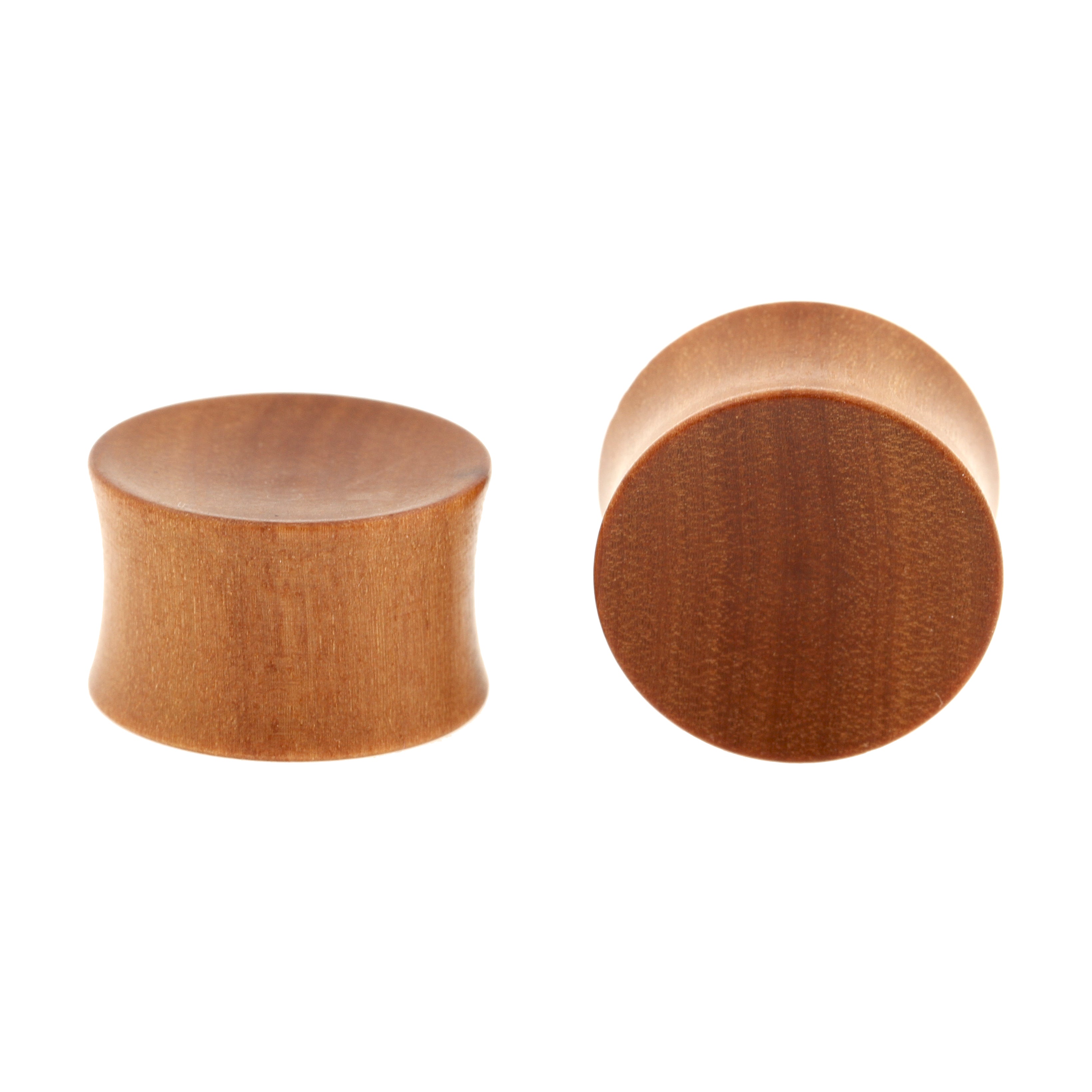 Wood Concave Plug - Sawo Red Brown