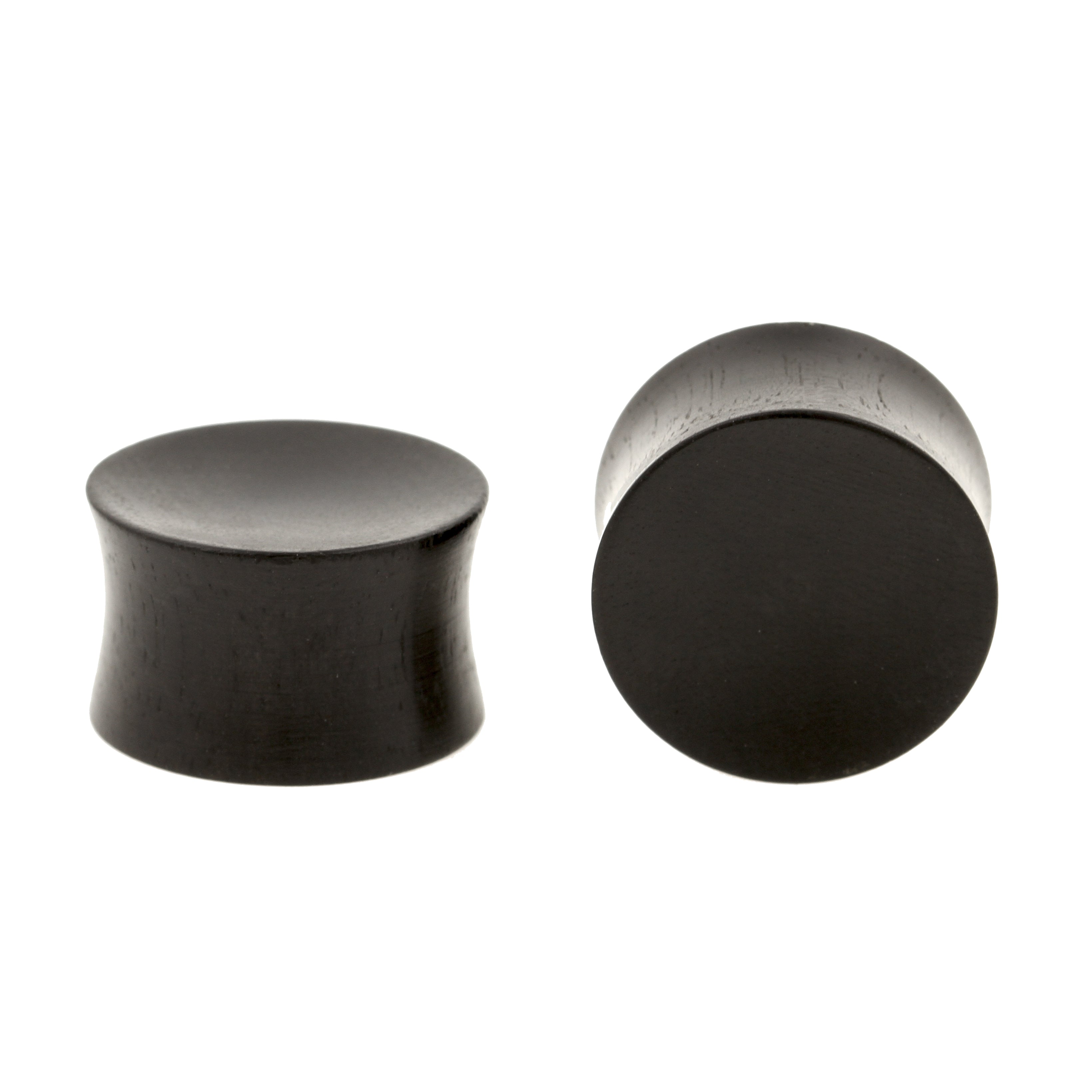 Wood Concave Plug - Areng Black