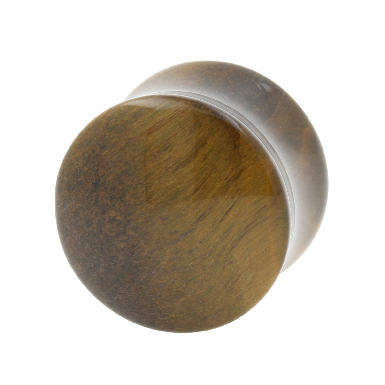 Stone Double Flared Yellow Tiger's Eye Plug Golden Brown