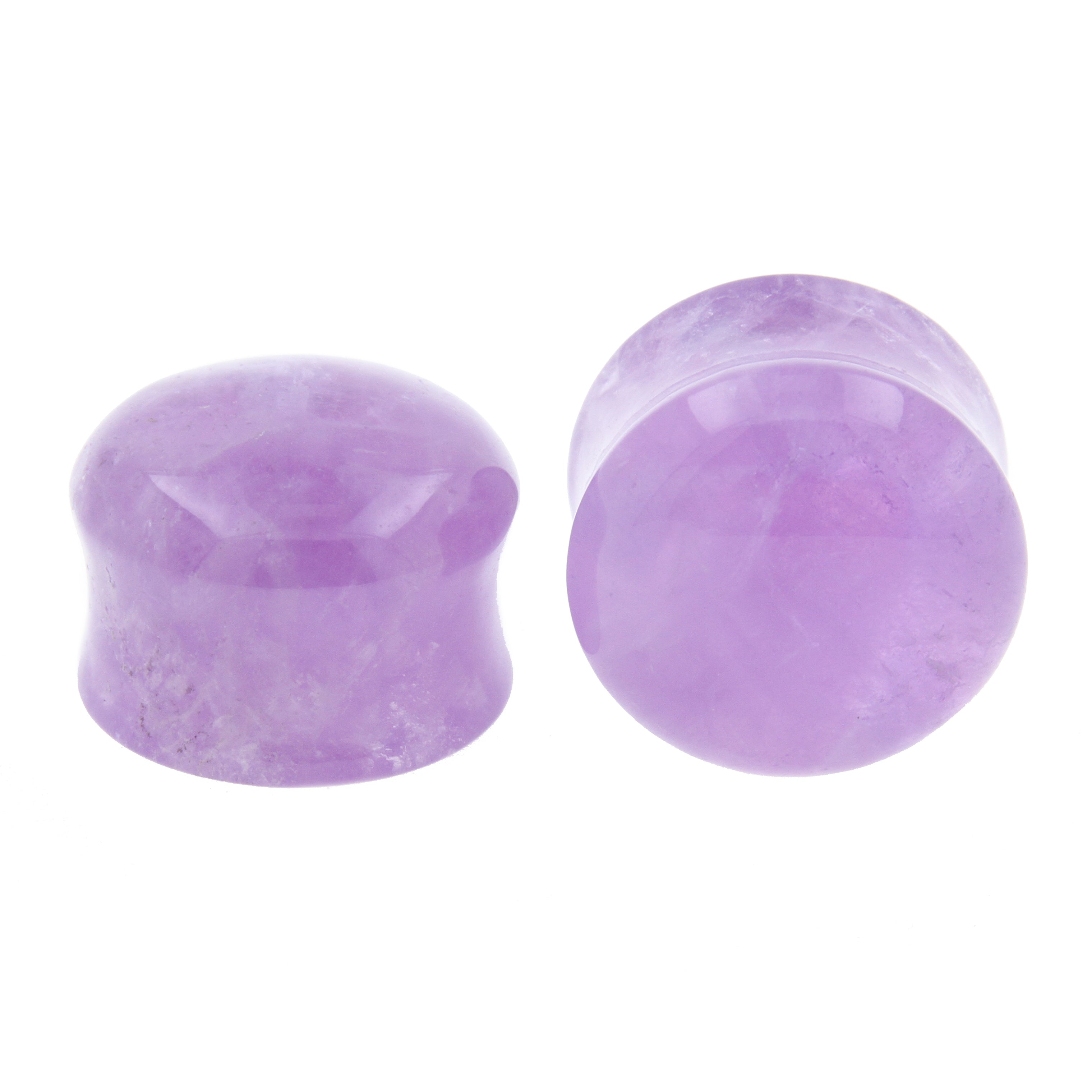 Stone Double Flared Amethyst Plug Purple