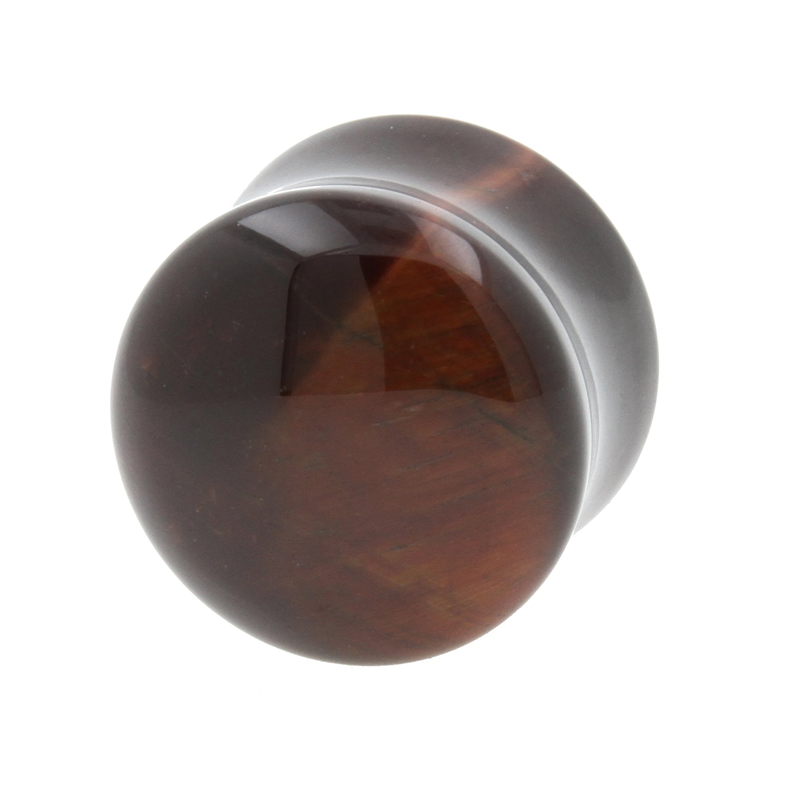 Stone Double Flared Red Tiger's Eye Plug Red