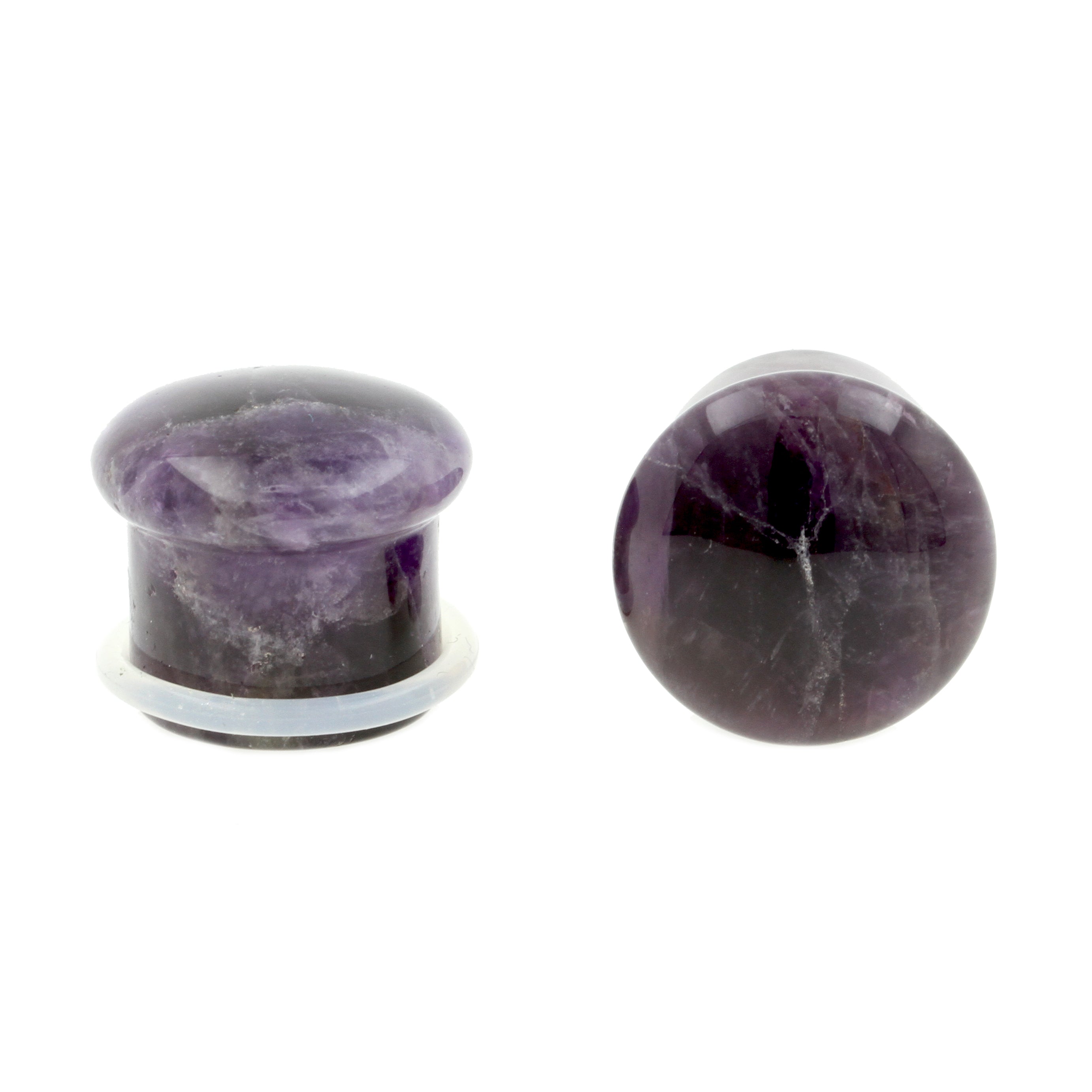 Stone Single Flared Amethyst Plug Purple