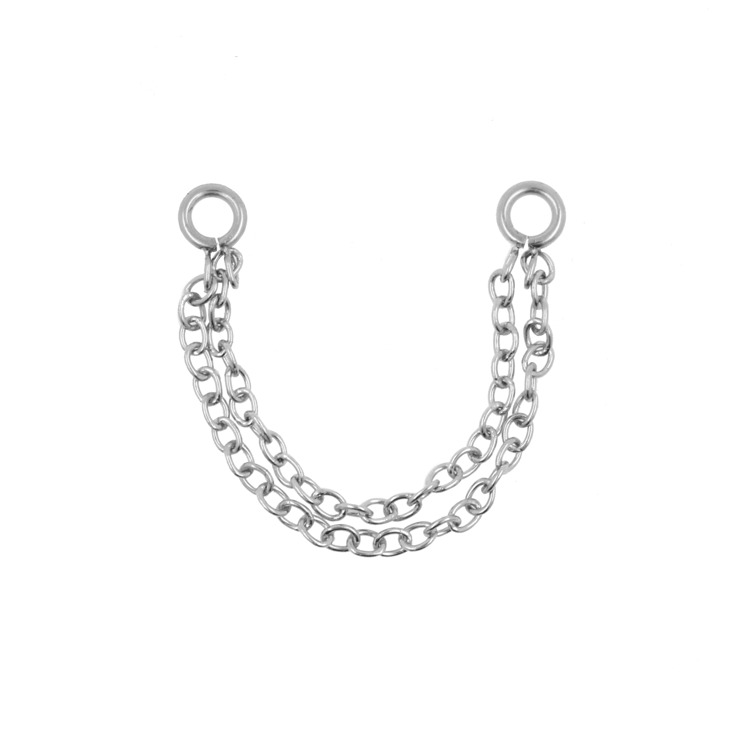 Surgical Steel Piercing Chain - Double Silver