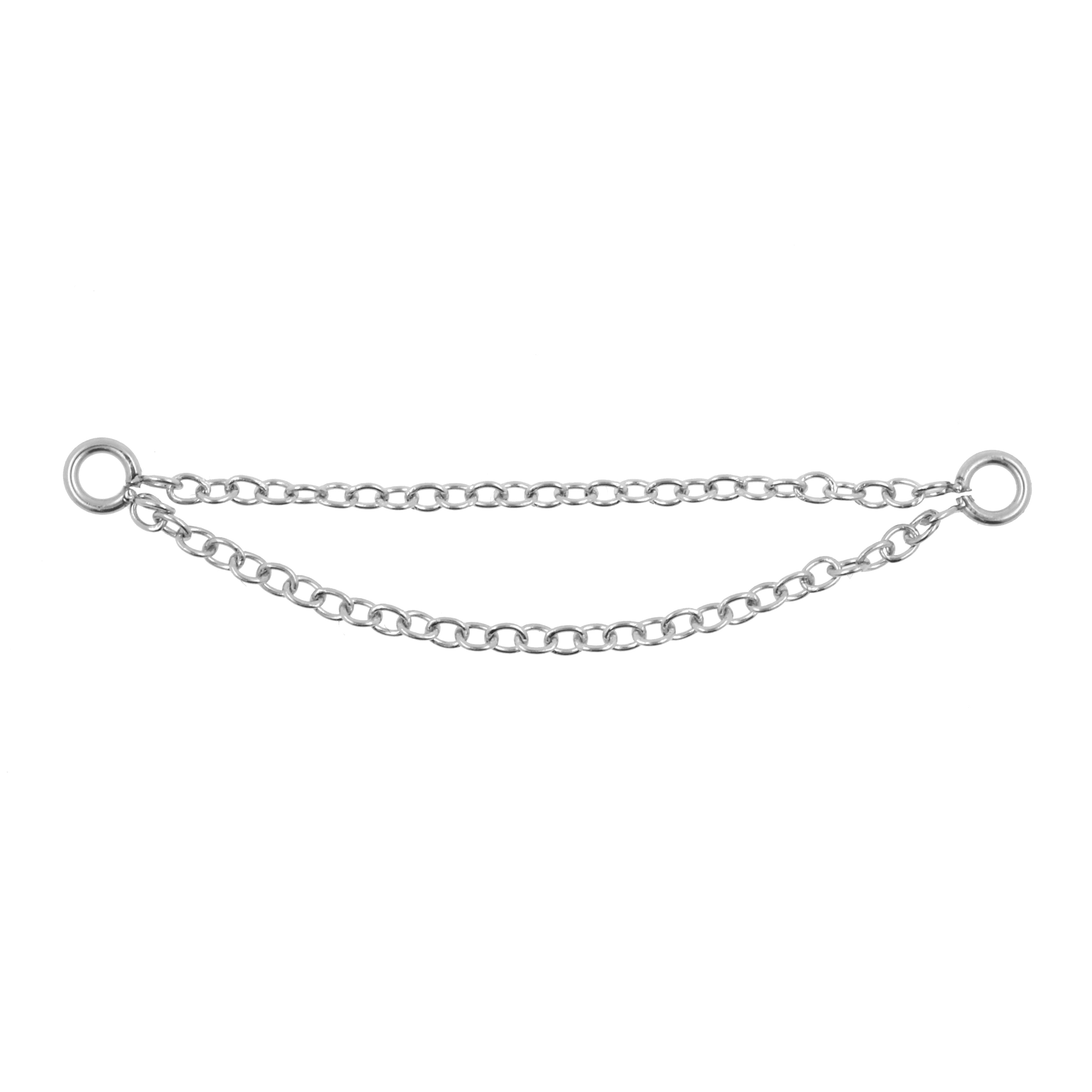 Surgical Steel Piercing Chain - Double Silver