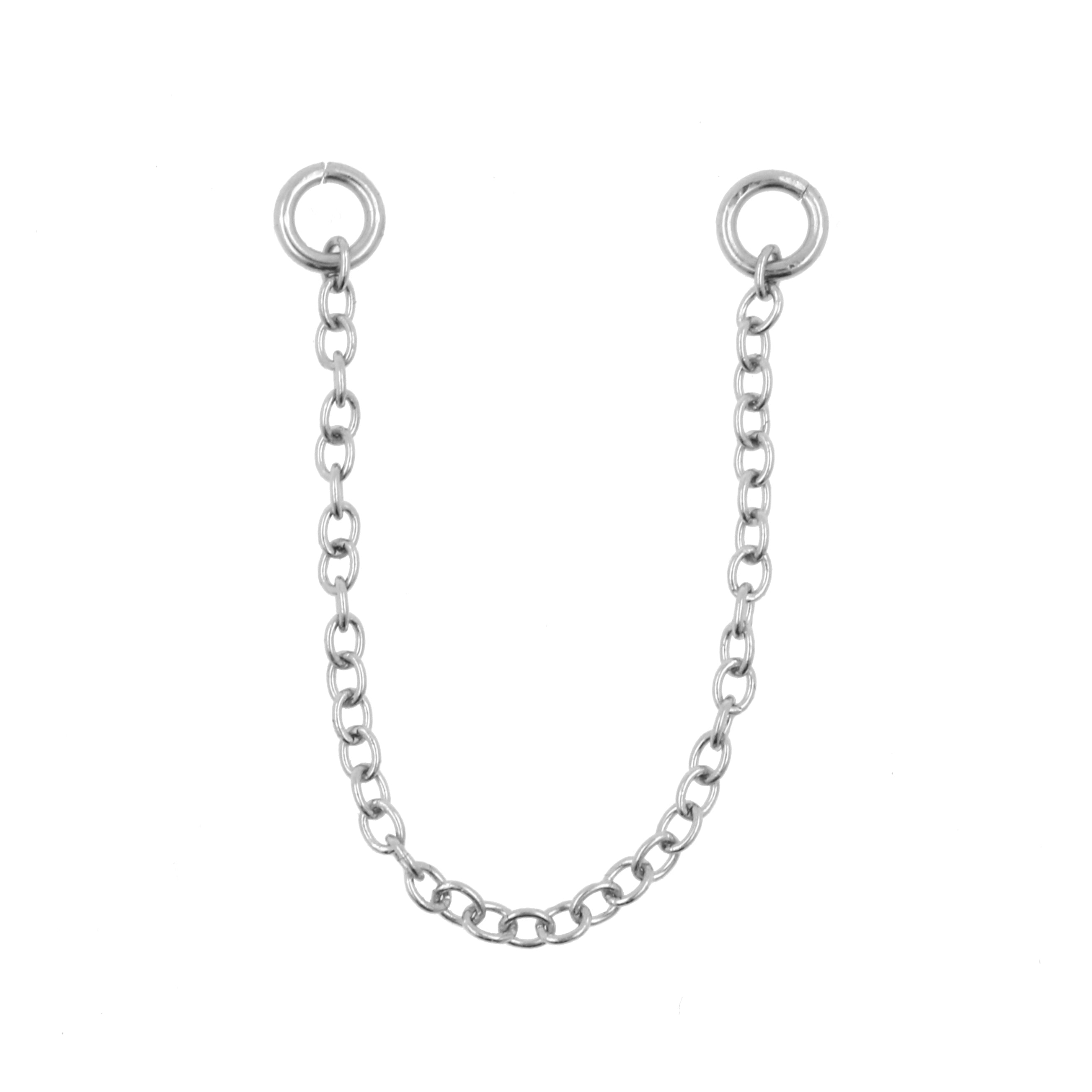 Surgical Steel Piercing Chain Silver