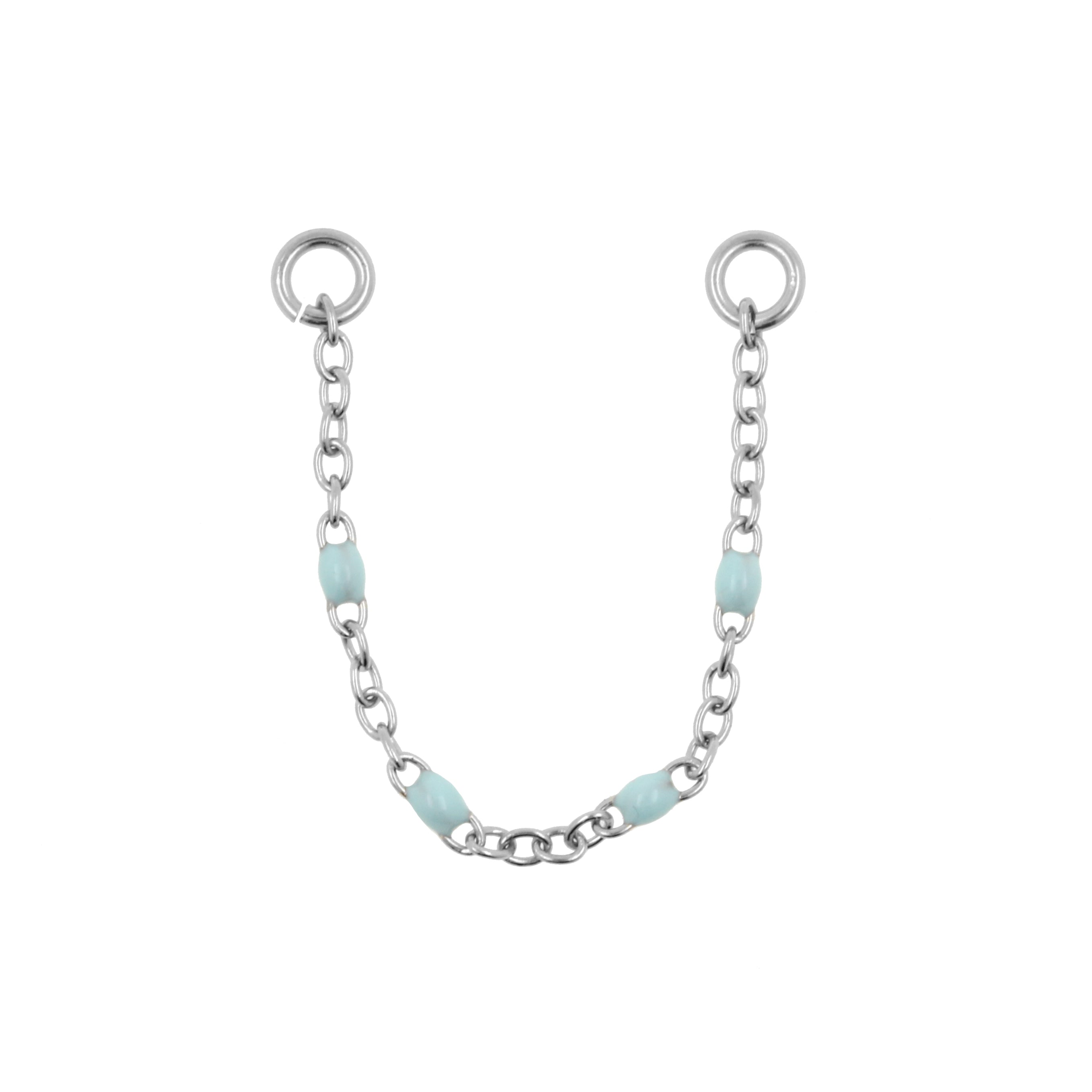 Surgical Steel Piercing Chain - Enamel Aqua