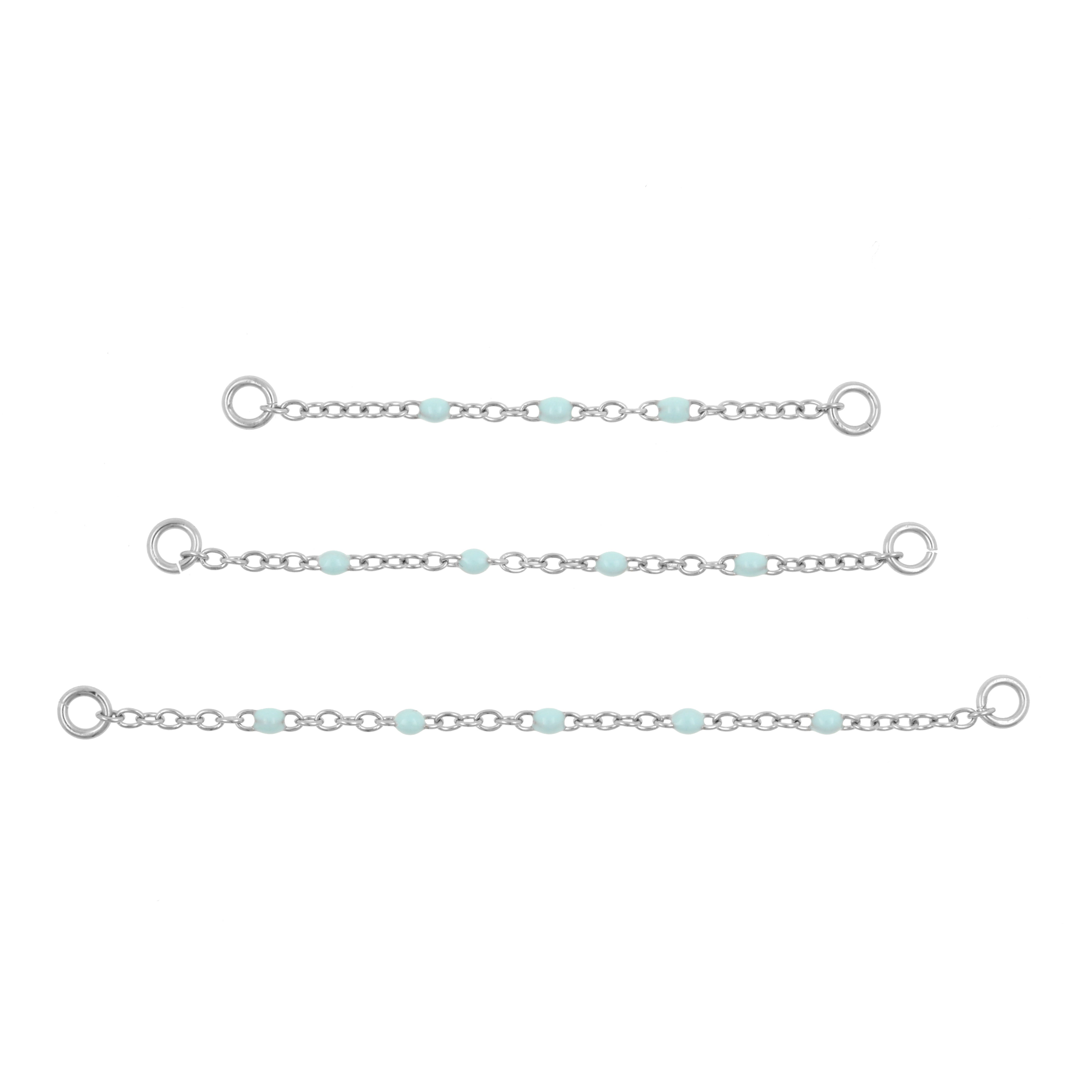 Surgical Steel Piercing Chain - Enamel Aqua