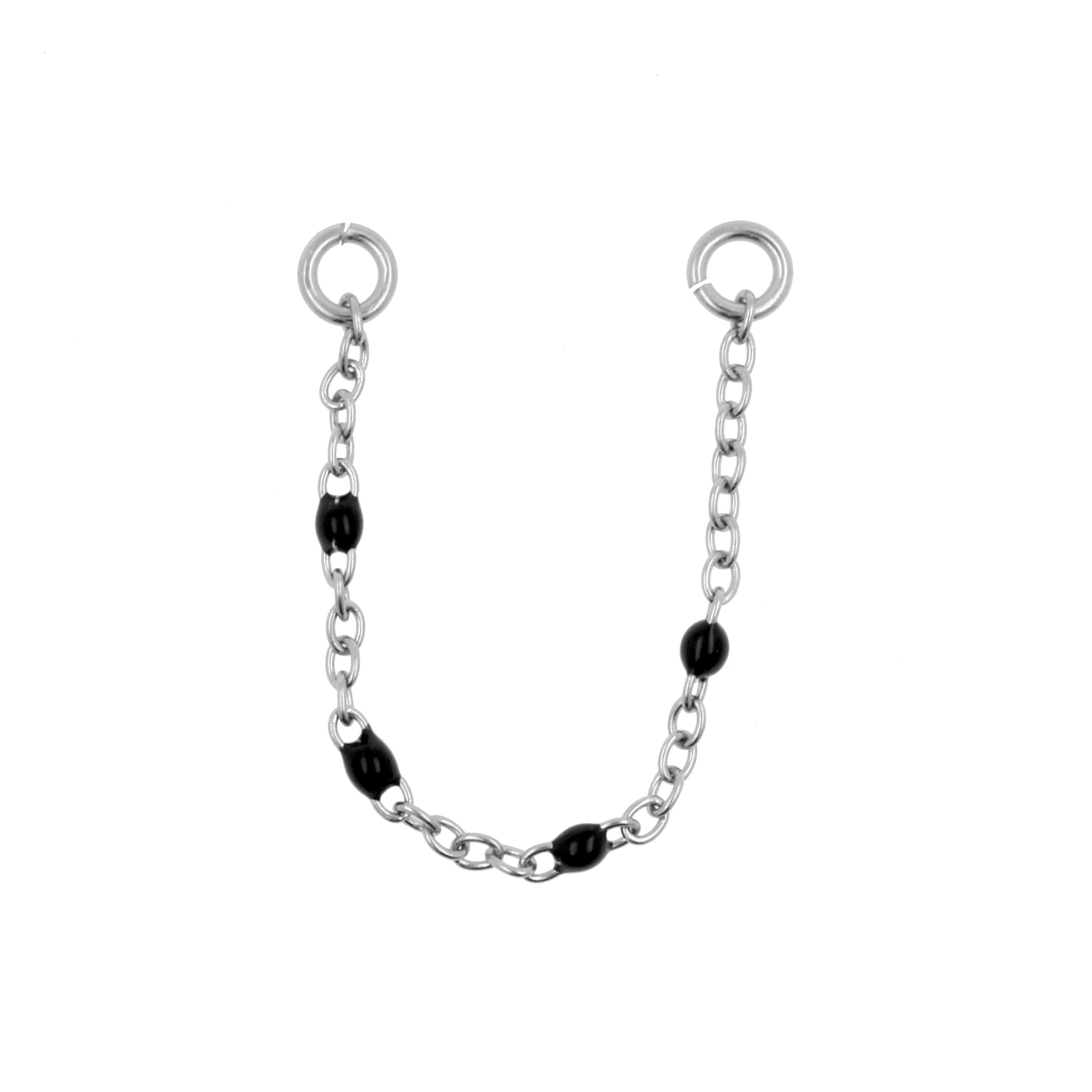 Surgical Steel Piercing Chain - Enamel Black