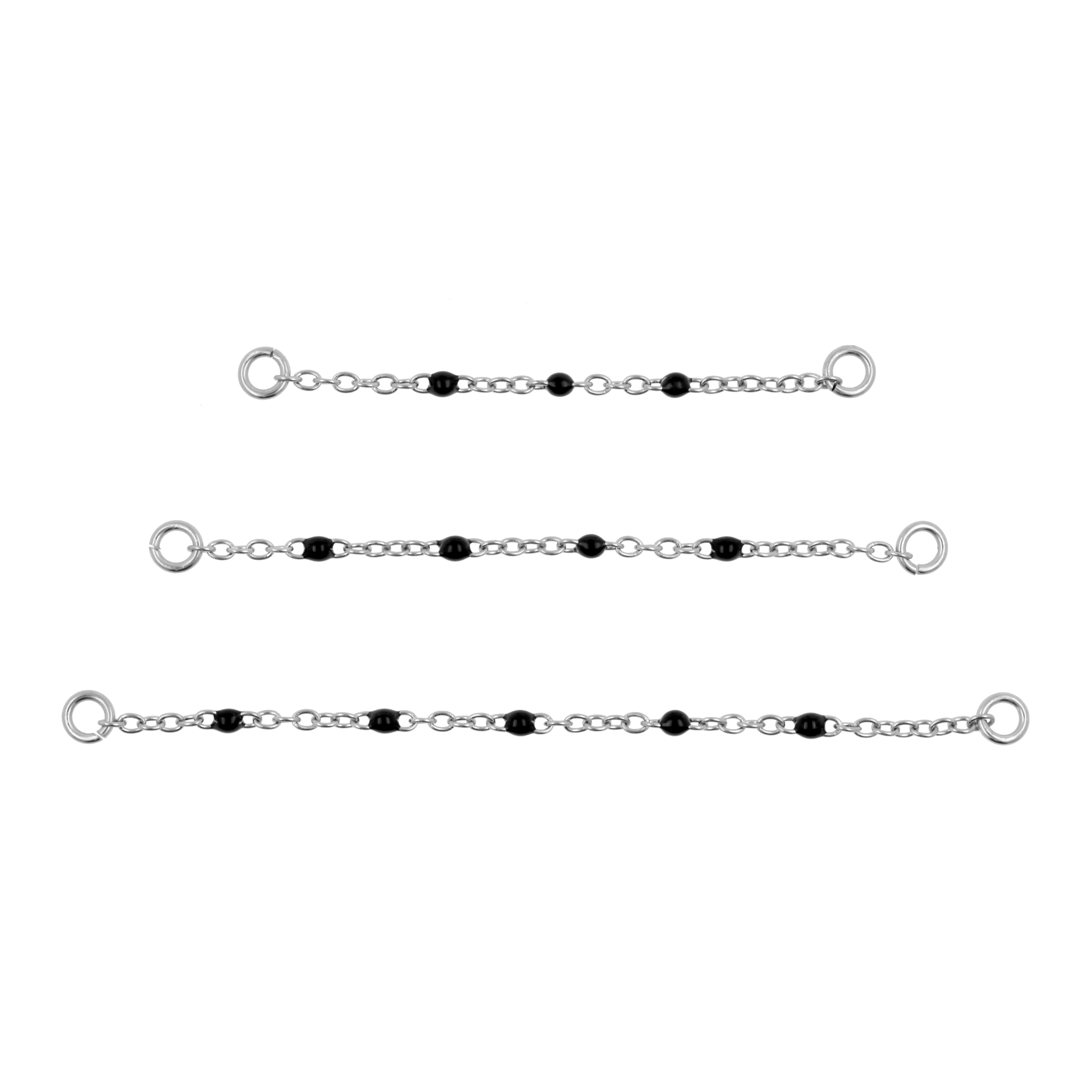 Surgical Steel Piercing Chain - Enamel Black