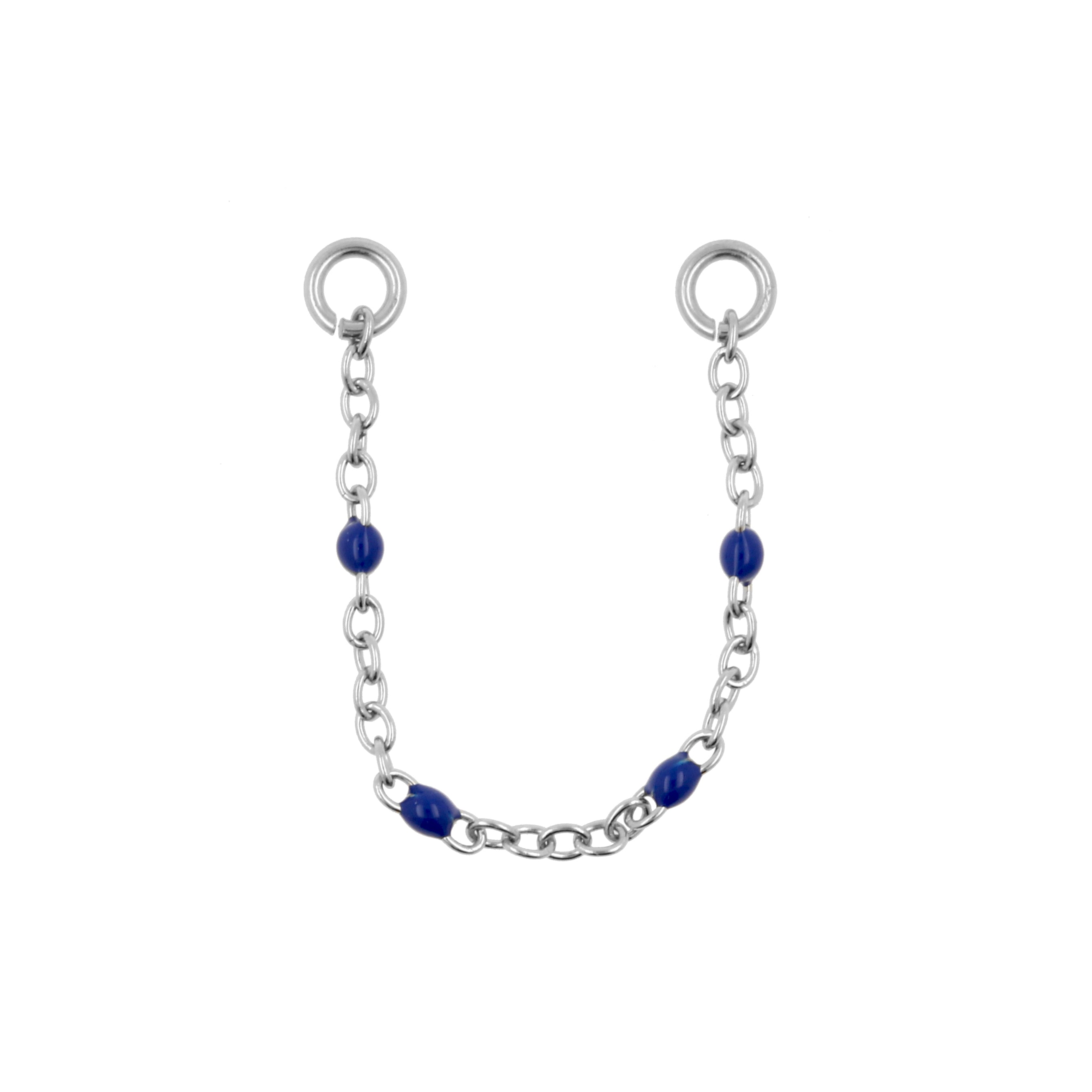 Surgical Steel Piercing Chain - Enamel Dark Blue