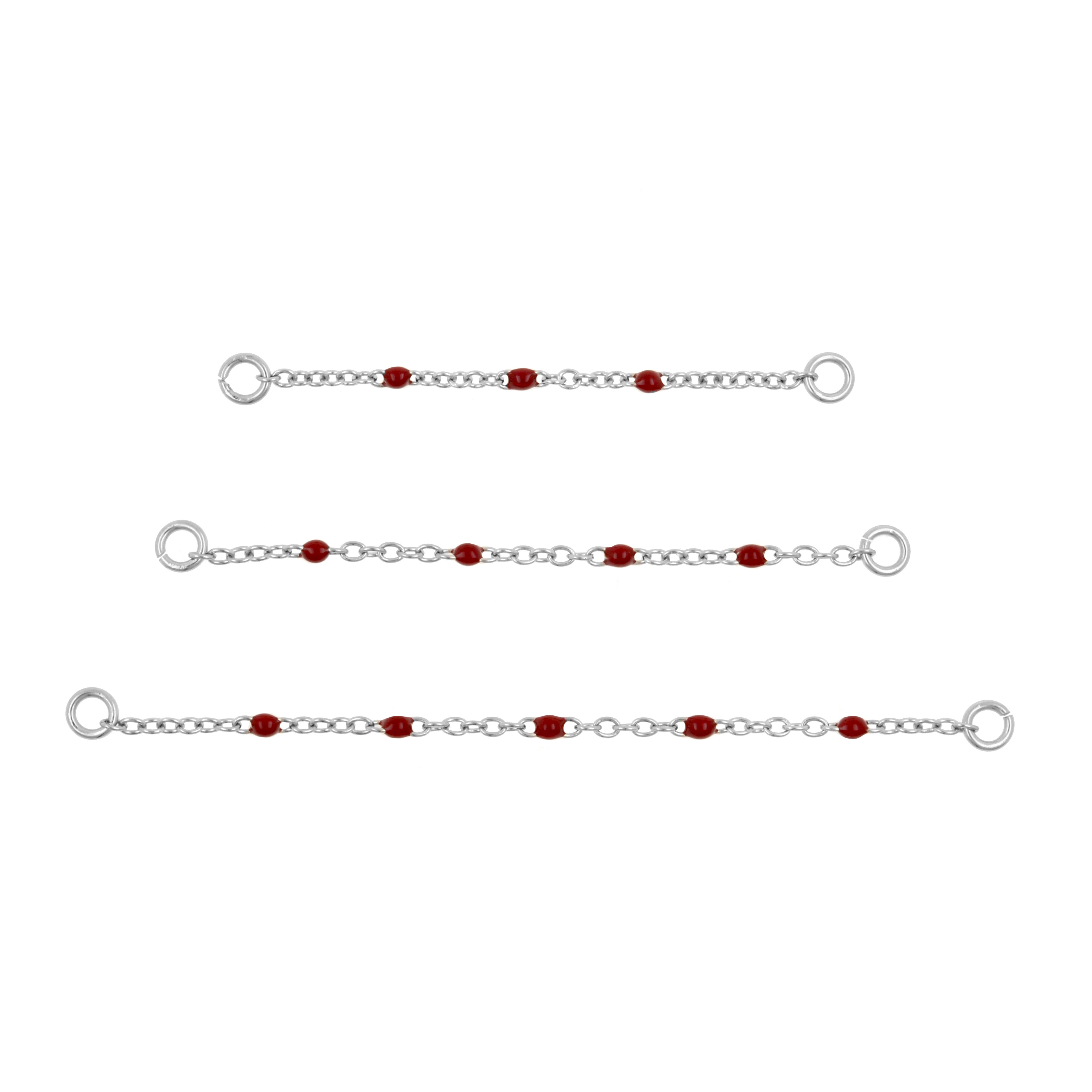 Surgical Steel Piercing Chain - Enamel Dark Red