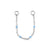 Surgical Steel Piercing Chain - Enamel Light Blue Sapphire