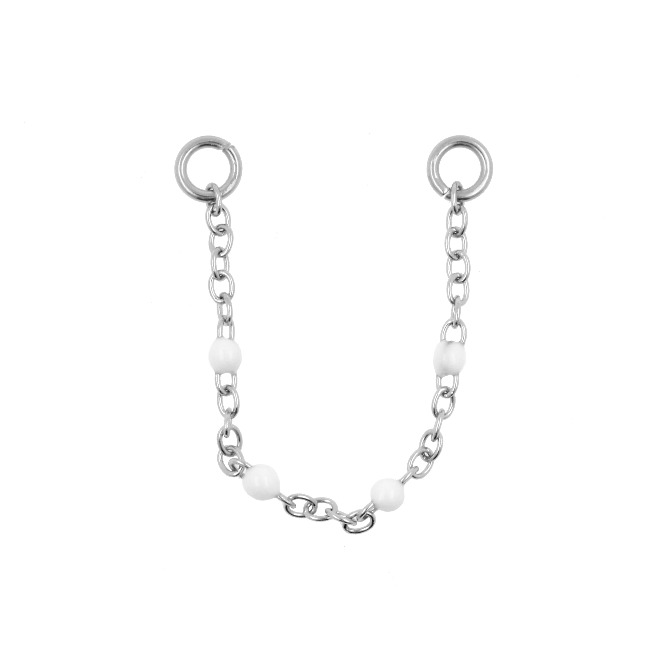 Surgical Steel Piercing Chain - Enamel White