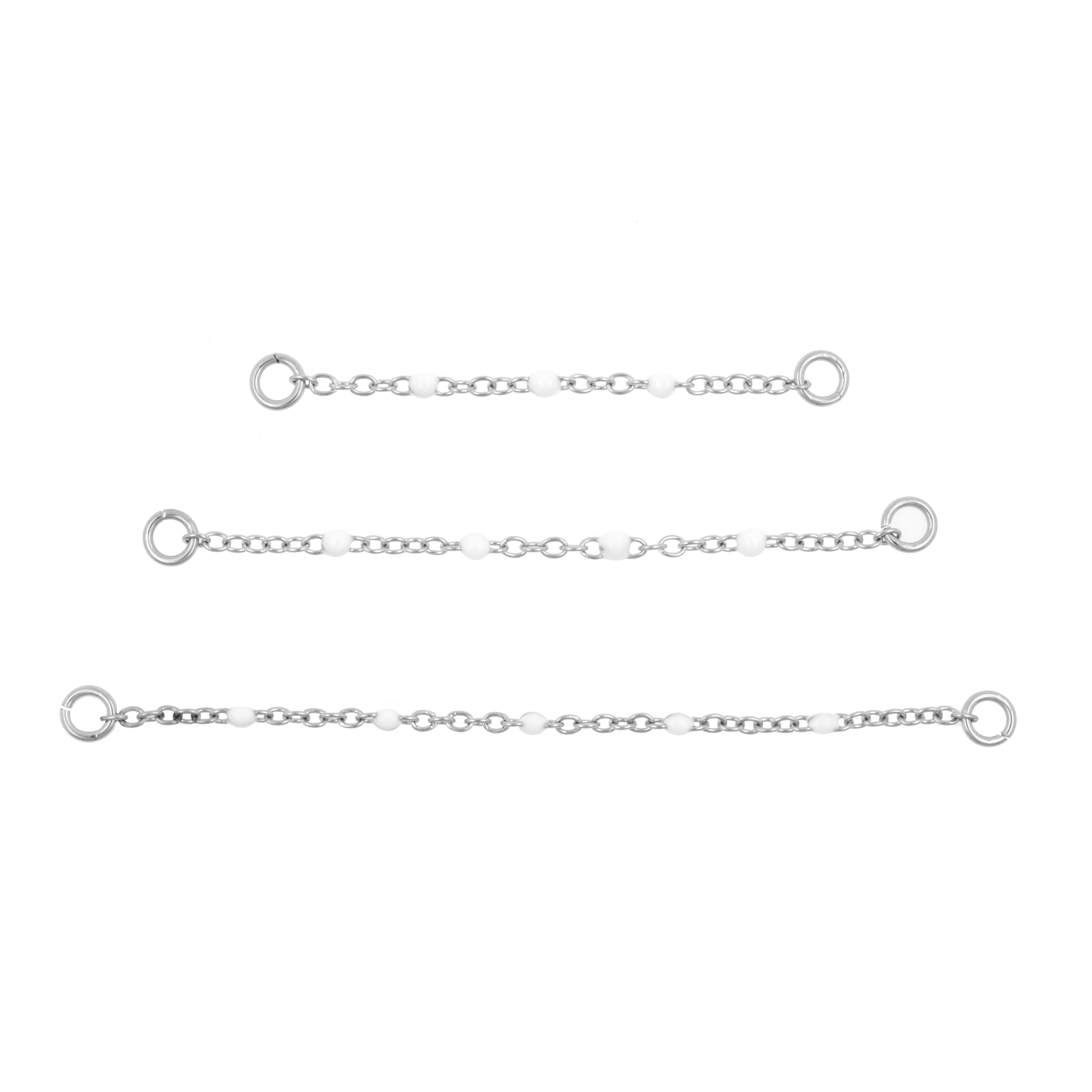 Surgical Steel Piercing Chain - Enamel White