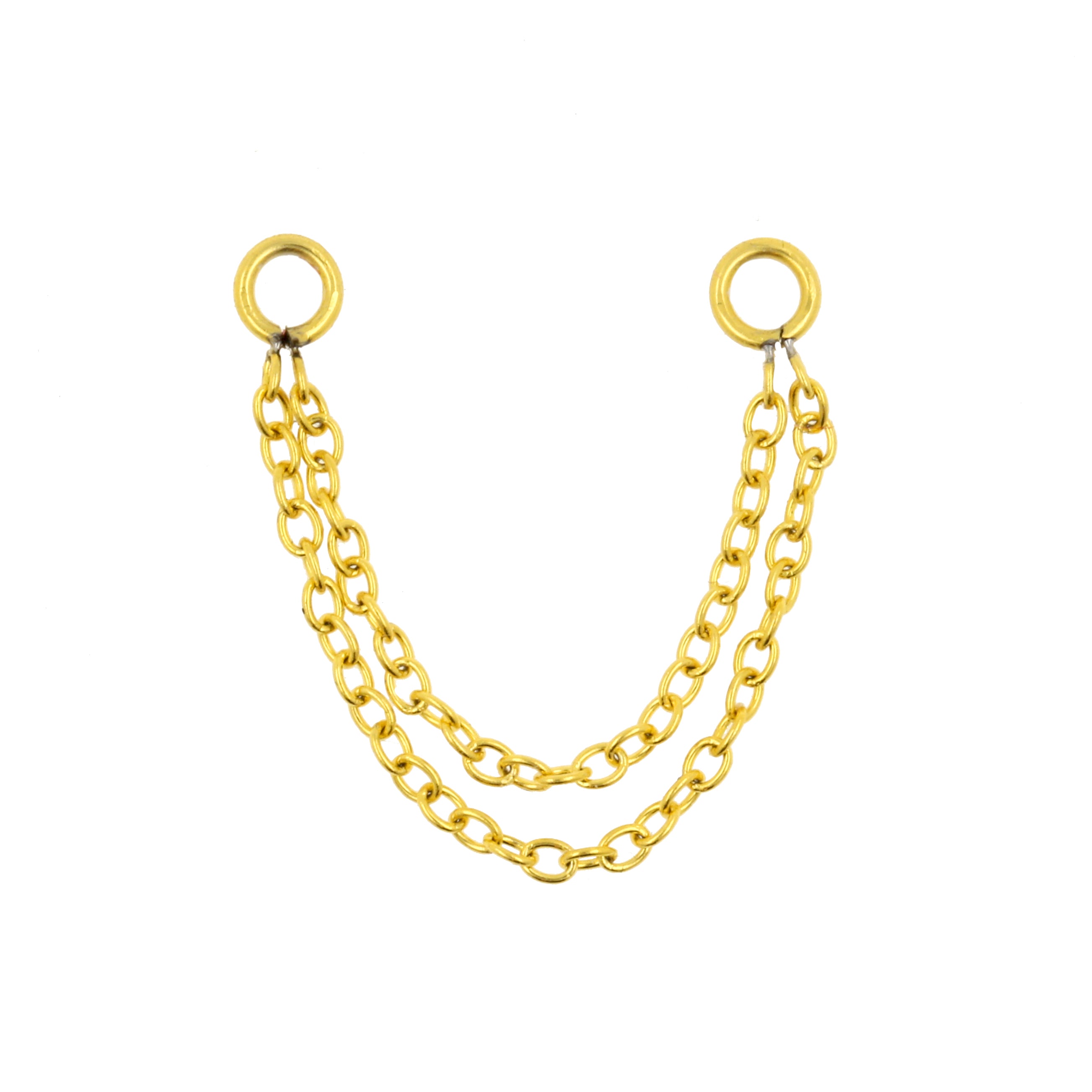 Surgical Steel Piercing Chain - Double Gold