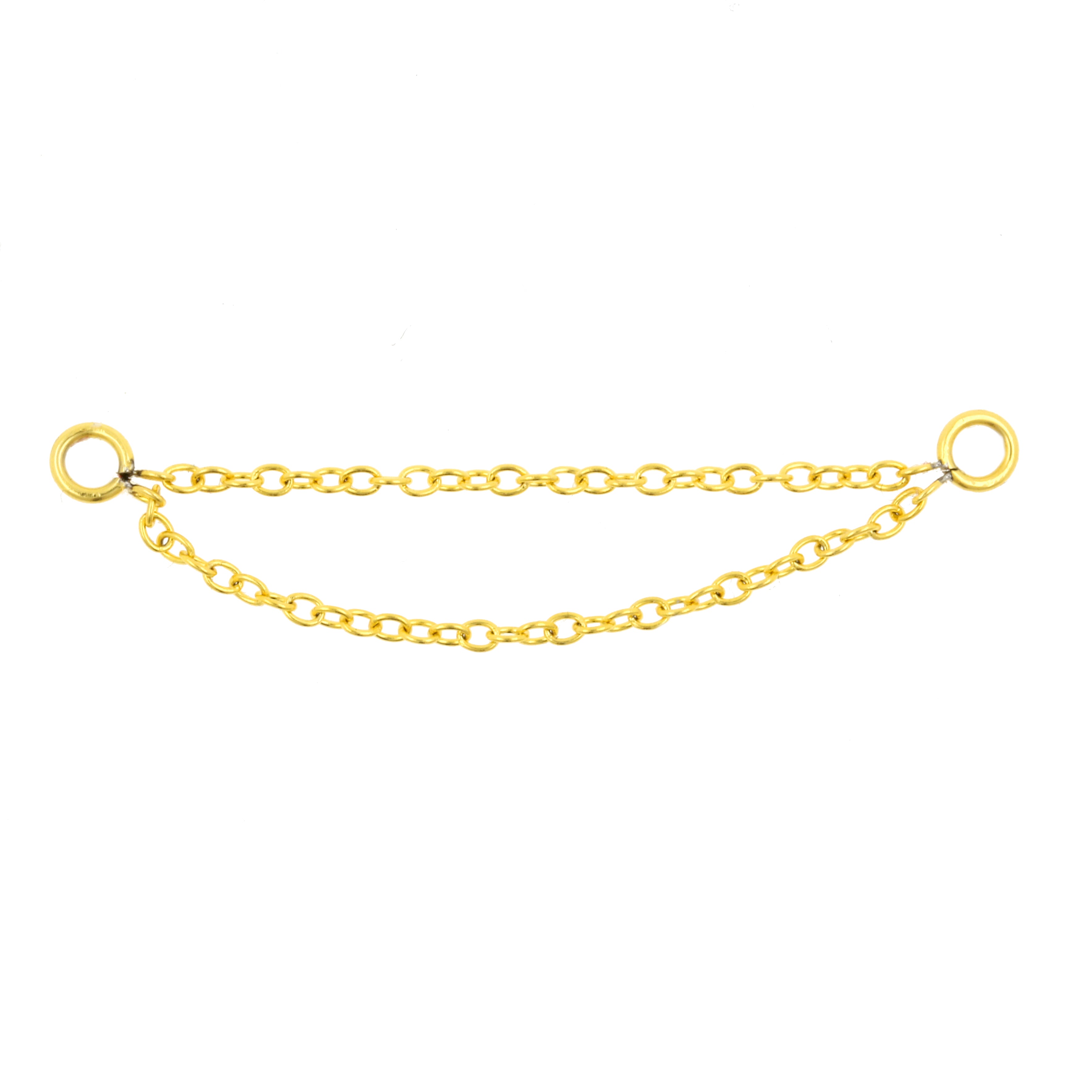 Surgical Steel Piercing Chain - Double Gold