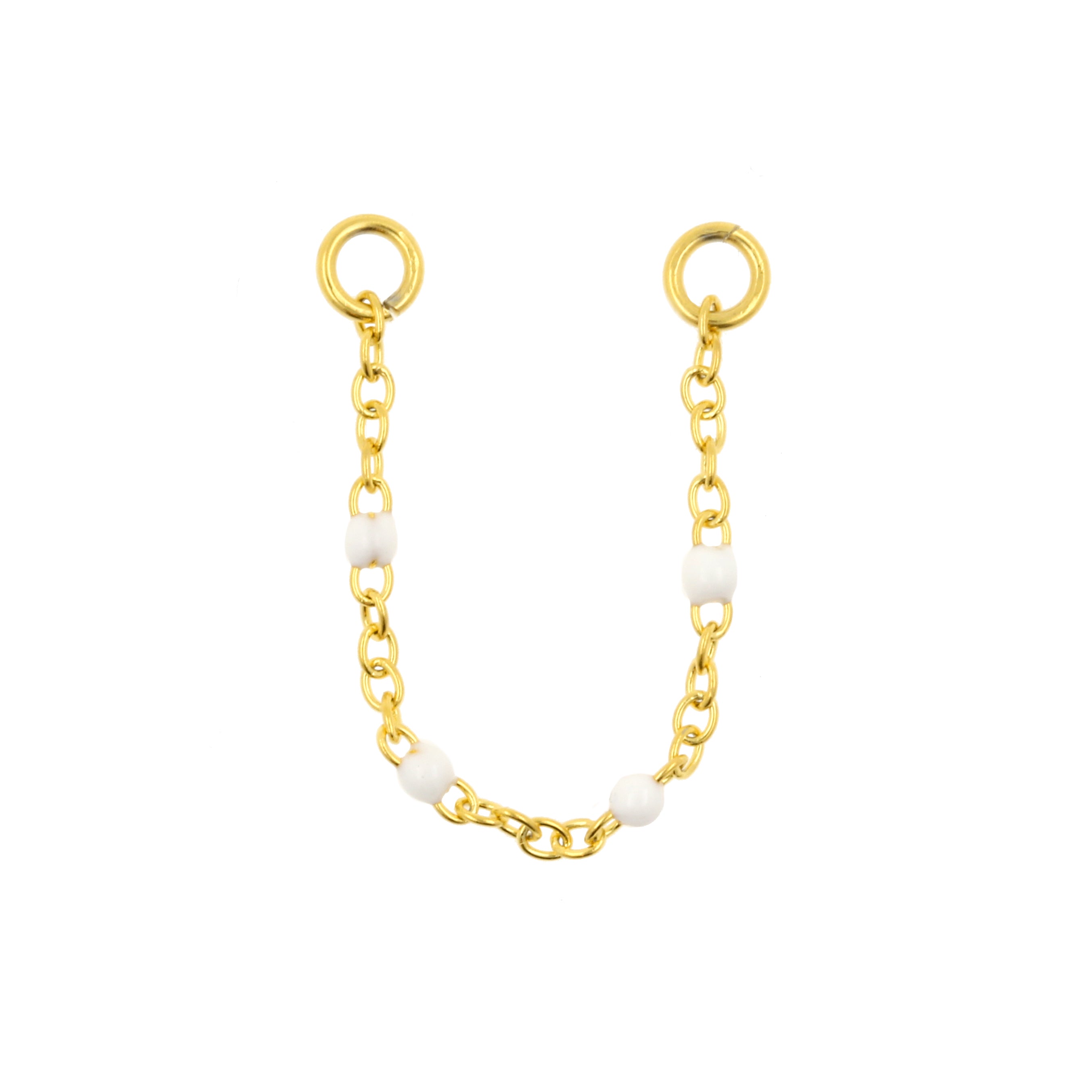 Surgical Steel Piercing Chain - Enamel Gold