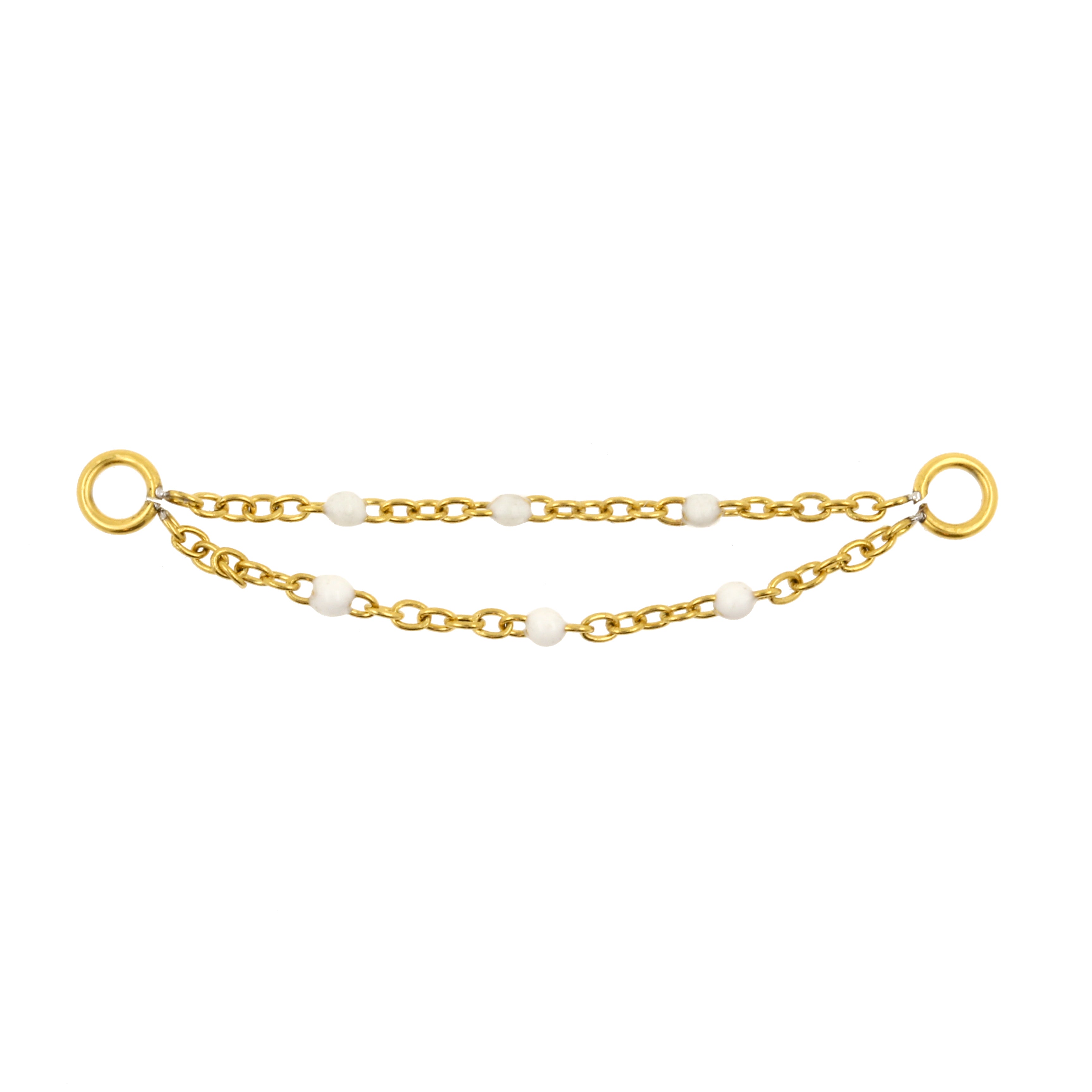 Surgical Steel Piercing Chain - Enamel Double Gold