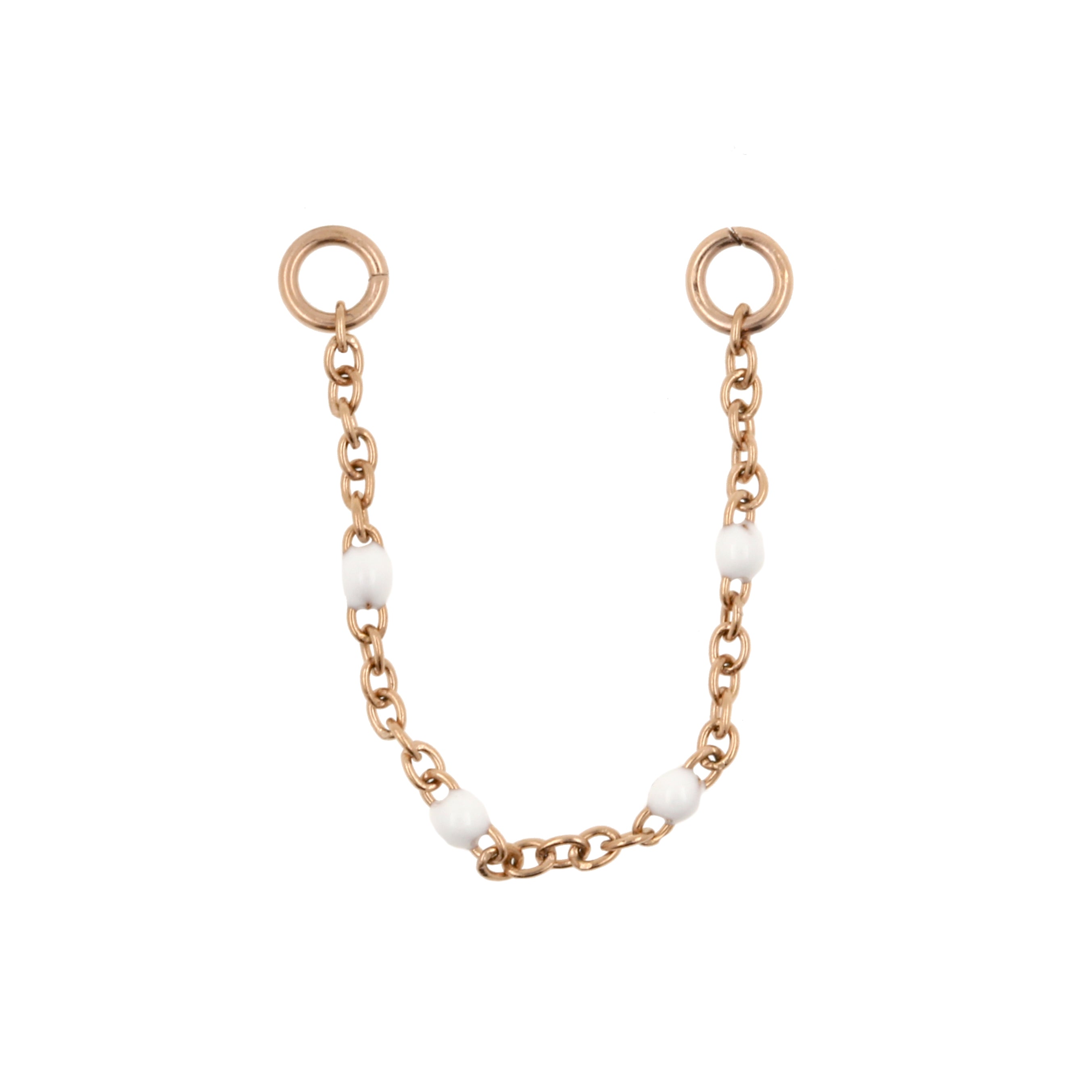 Surgical Steel Piercing Chain - Enamel Rose Gold