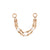 Surgical Steel Piercing Chain - Enamel Double Rose Gold