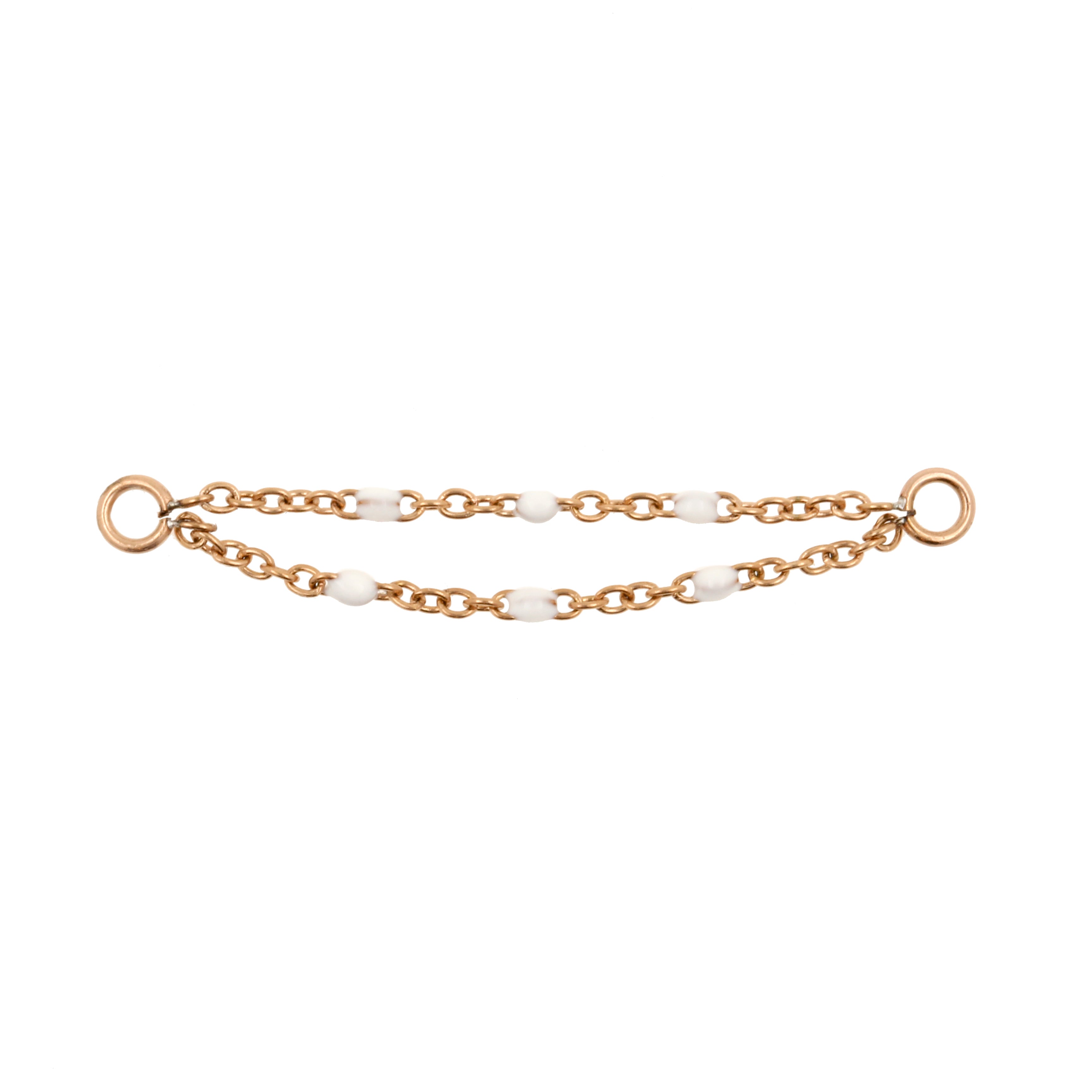 Surgical Steel Piercing Chain - Enamel Double Rose Gold