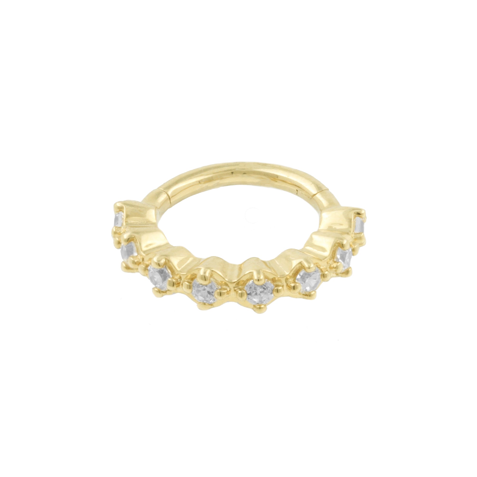 14 Karat Gold Click Ring With Zirconias