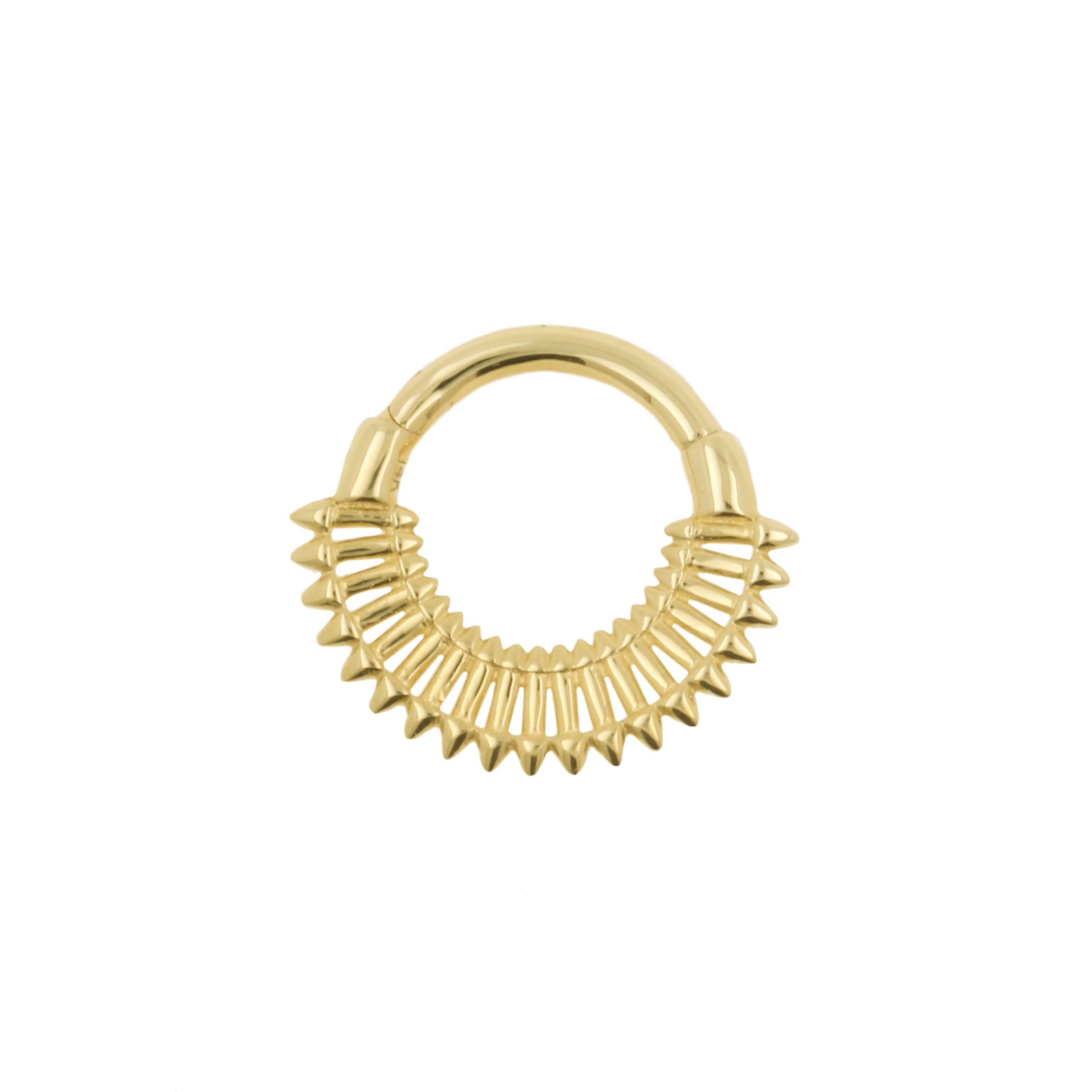 14 Karat Gold Click Ring With Radial Design