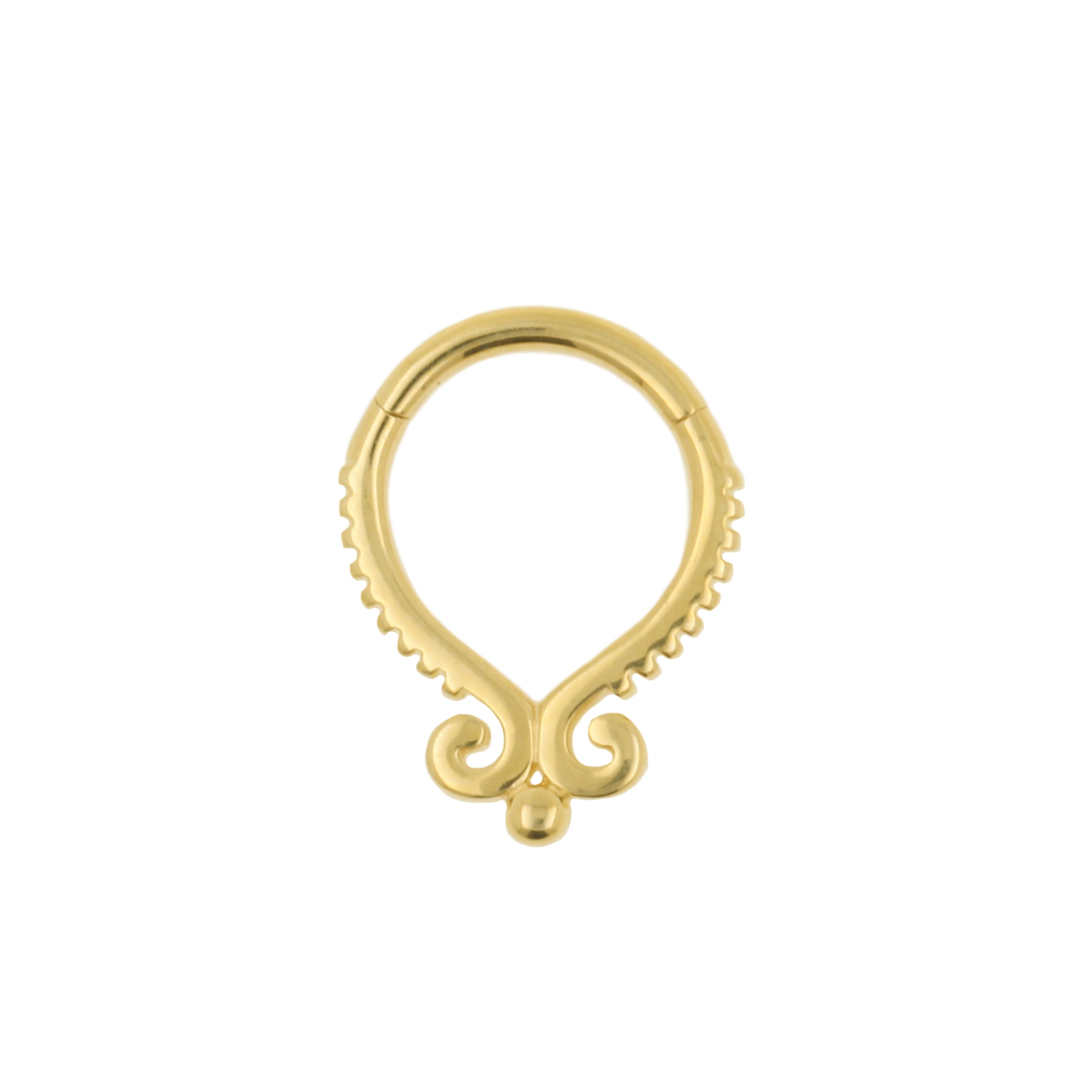 14 Karat Gold Click Ring With Elegant Fleur De Lis