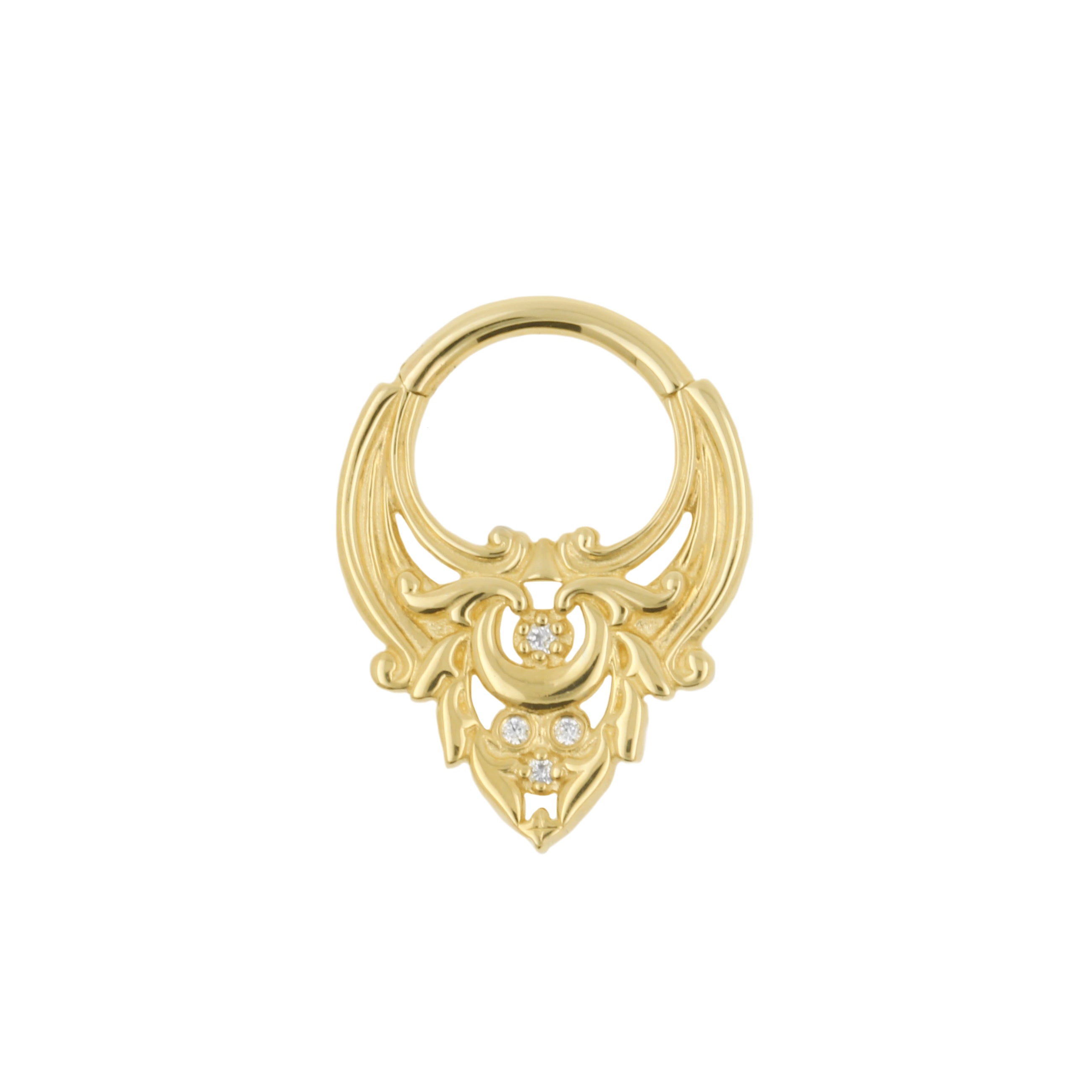 14 Karat Gold Click Ring With BotanicalDesign