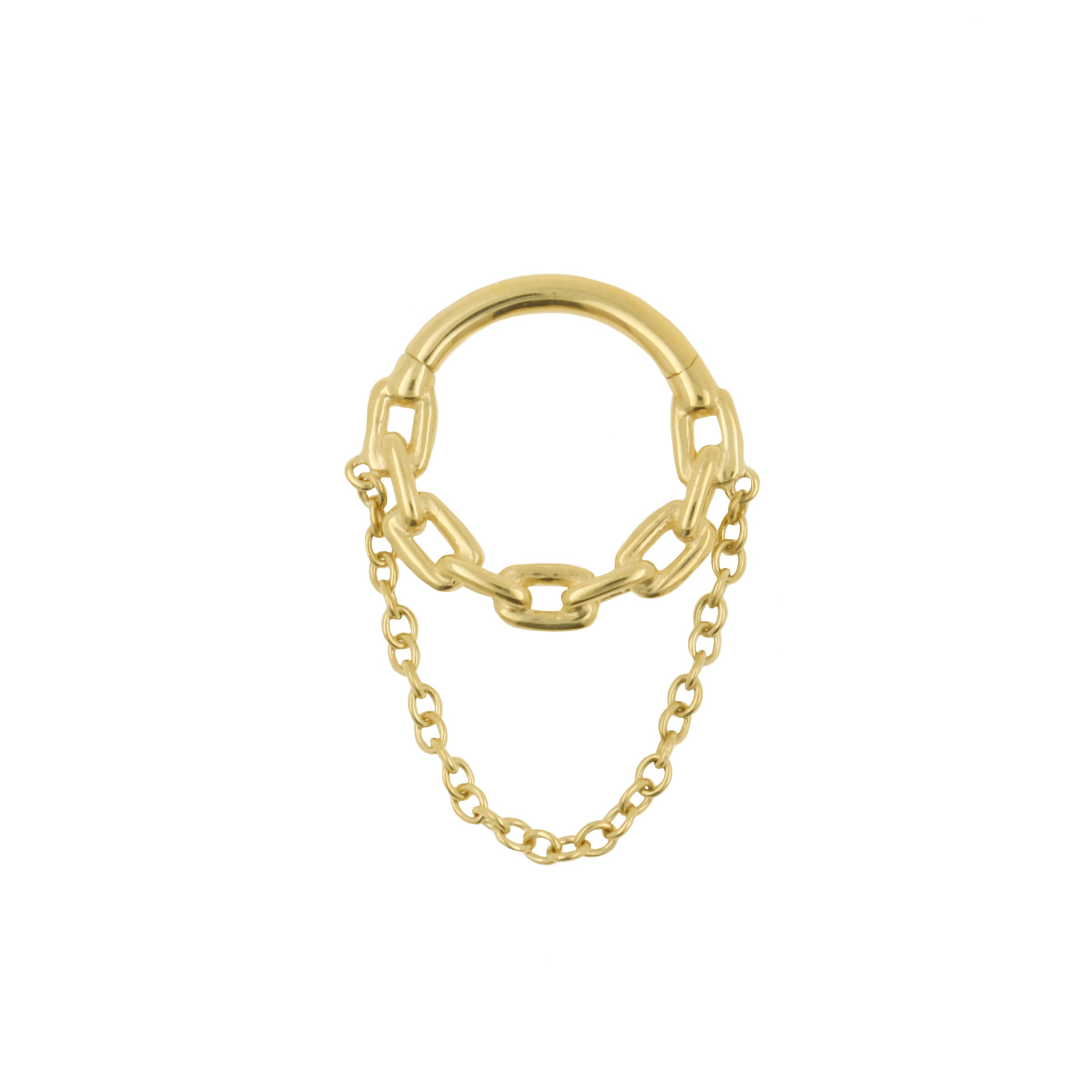 14 Karat Gold Click Ring With Chain