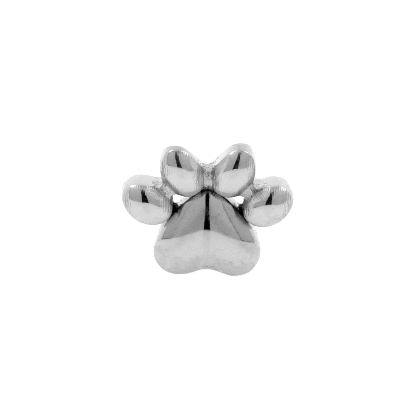 Titanium Paw Print Dog - Silver