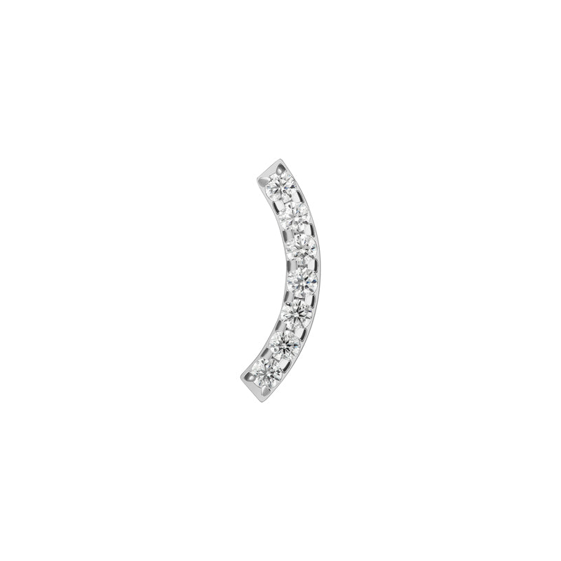 Titanium Crescent Zirconia Cluster - Silver