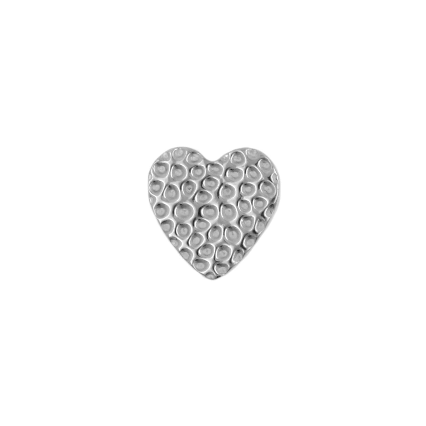 Titanium Textured Heart Silver