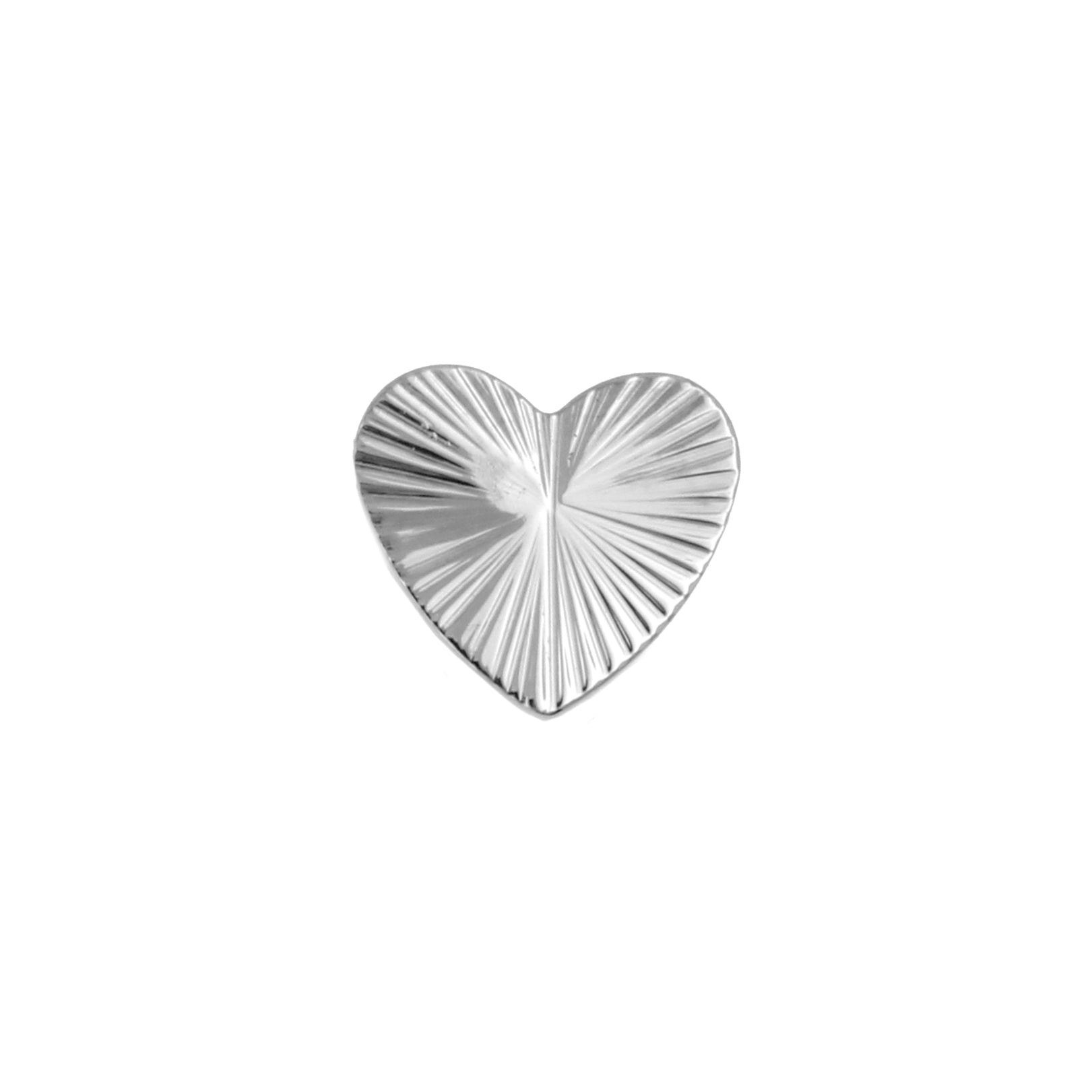 Titanium Sunburst Heart Silver