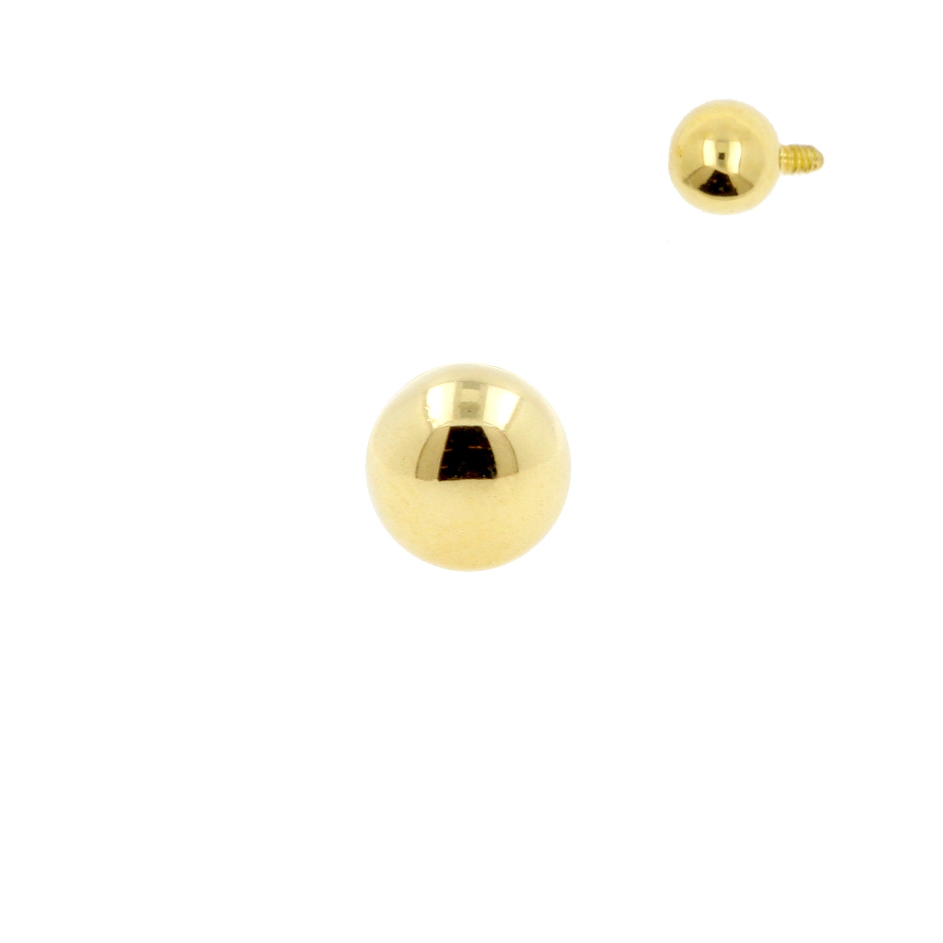 18 Karat Gold Threaded Ball