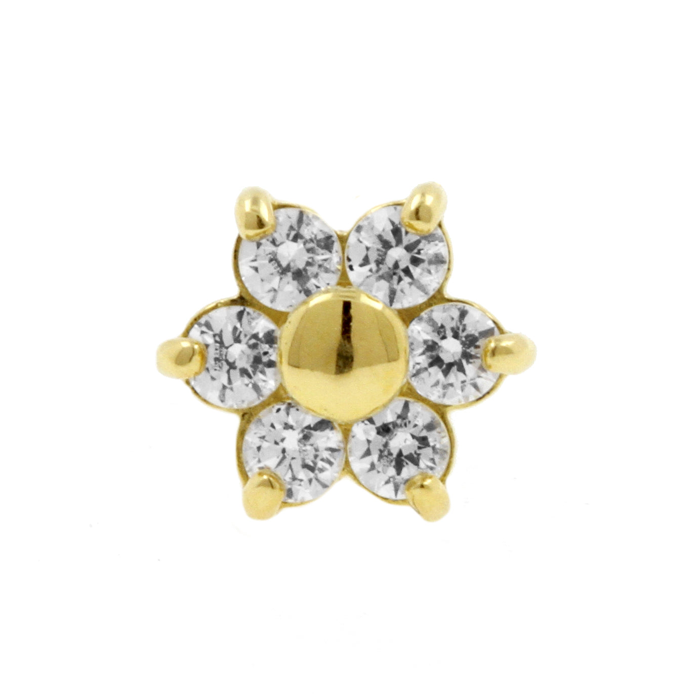 18 Karat Gold Zirconia Flower