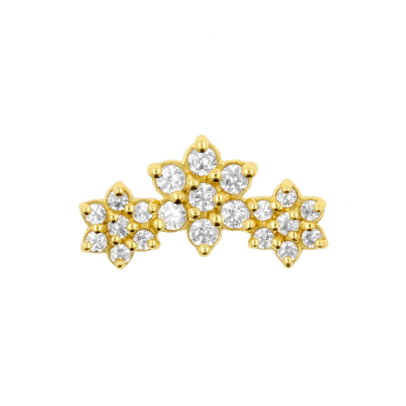 18 Karat Gold Zirconia Flower Cluster