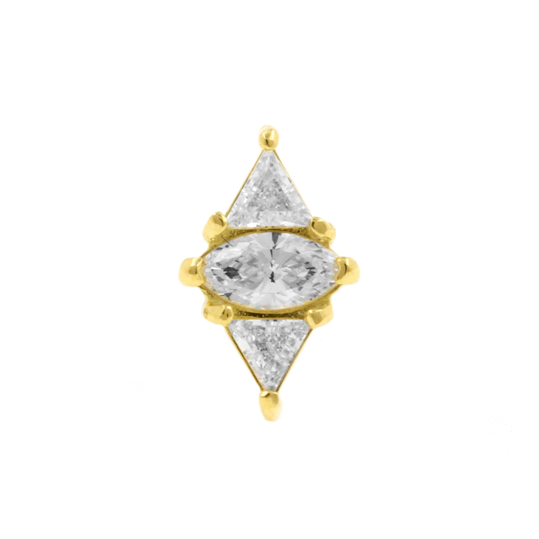 18 Karat Gold Zirconia Marquise Diamond