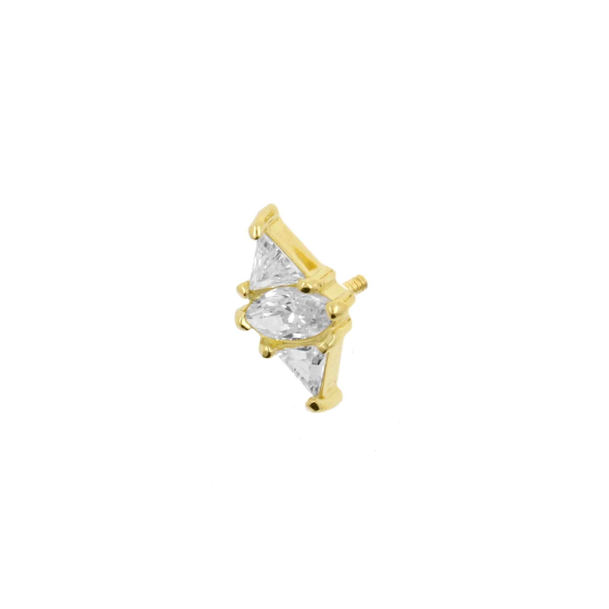 18 Karat Gold Zirconia Marquise Diamond