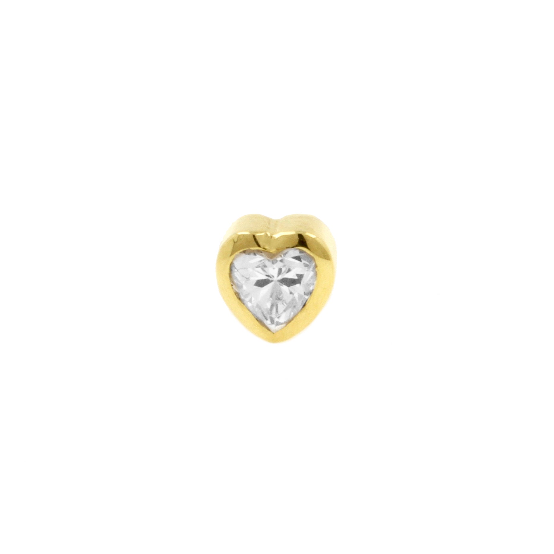 18 Karat Gold Zirconia Heart