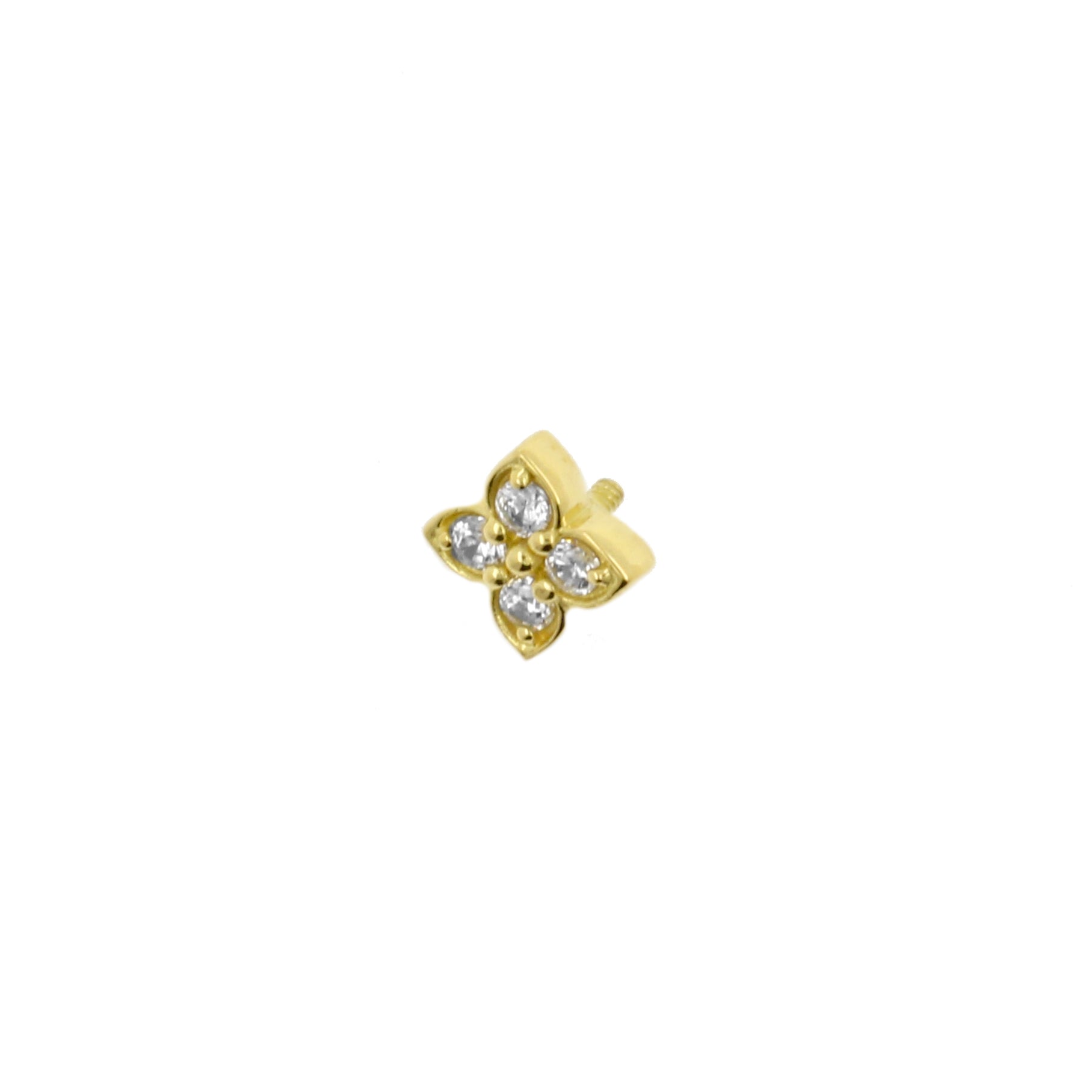 18 Karat Gold Zirconia Clover