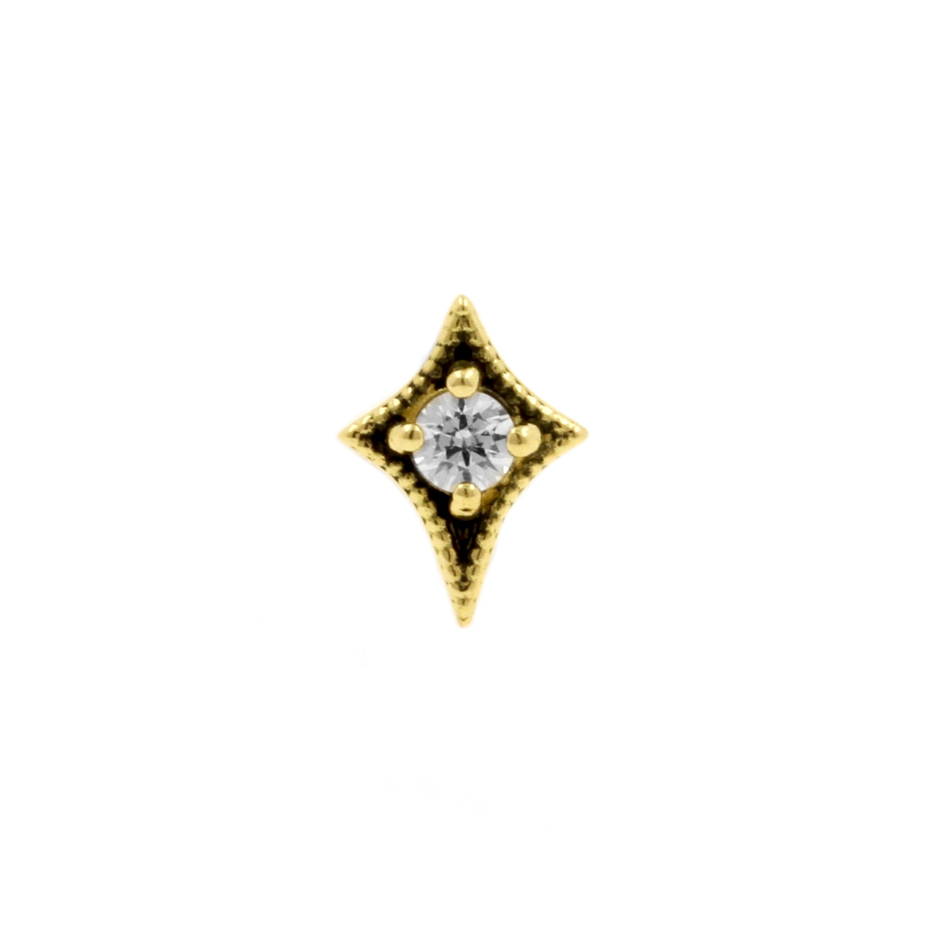 18 Karat Gold Zirconia Dotted Star