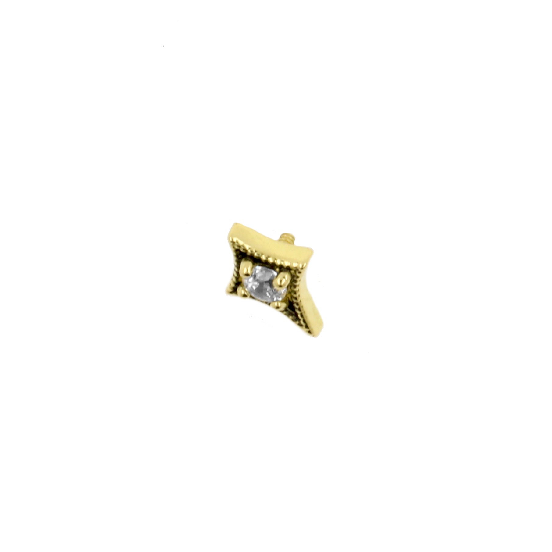 18 Karat Gold Zirconia Dotted Star