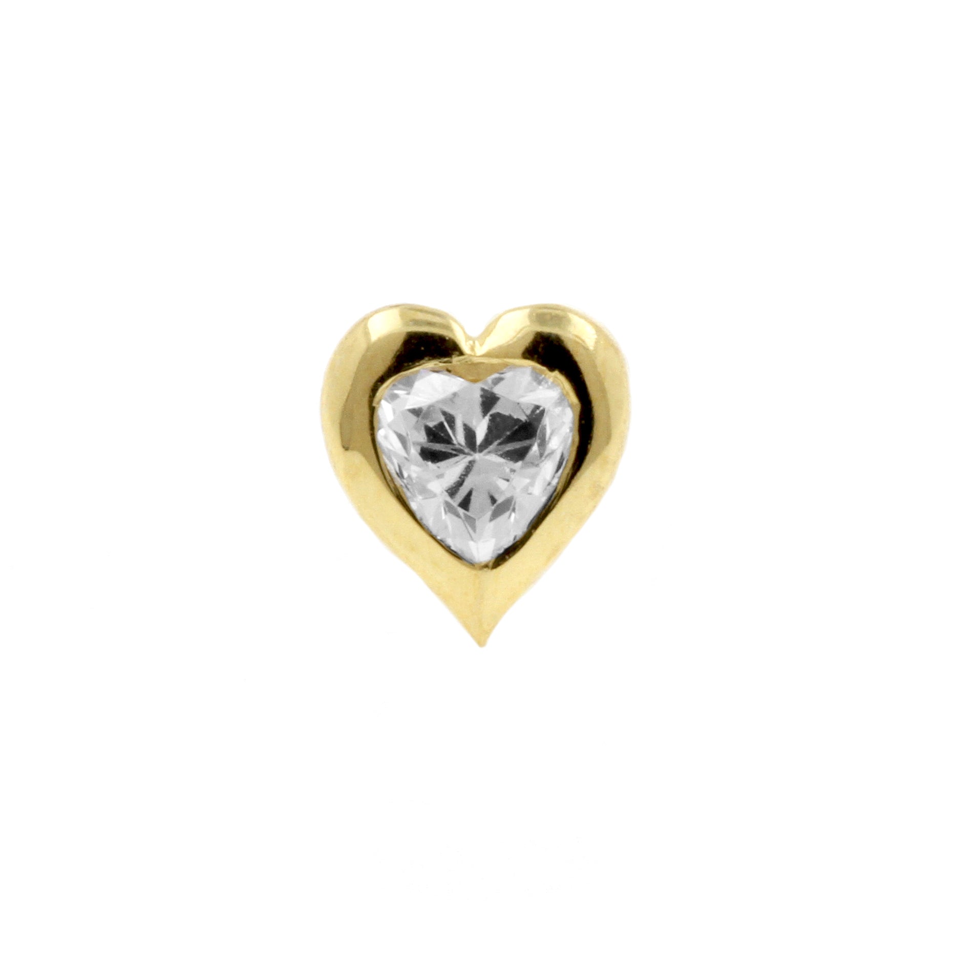 18 Karaats Gouden Zirkonia Heart