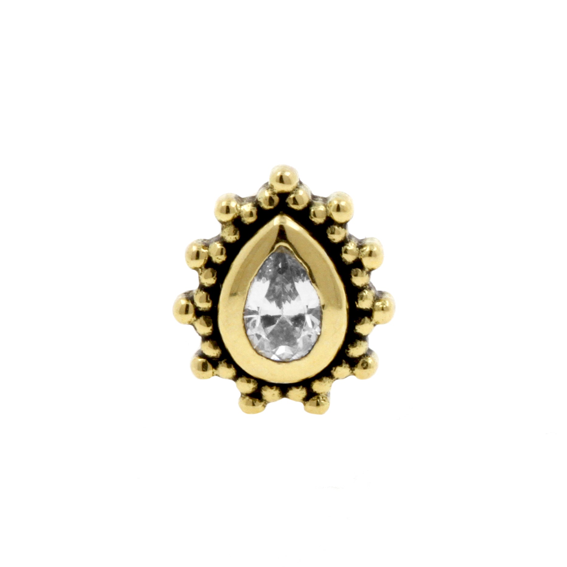 18 Karat Gold Zirconia Dots Droplet