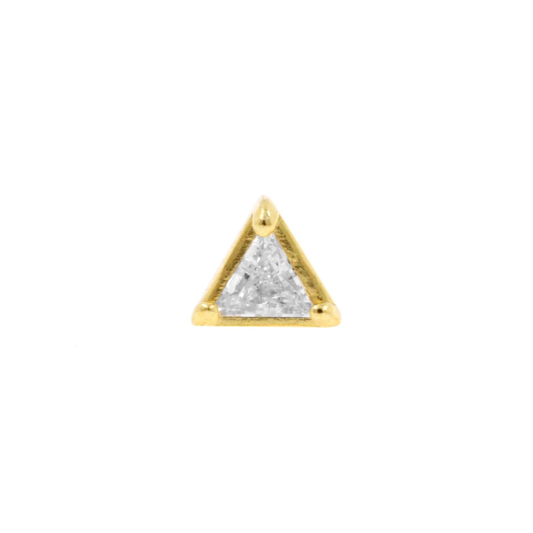 18 Karat Gold Zirconia Triangle