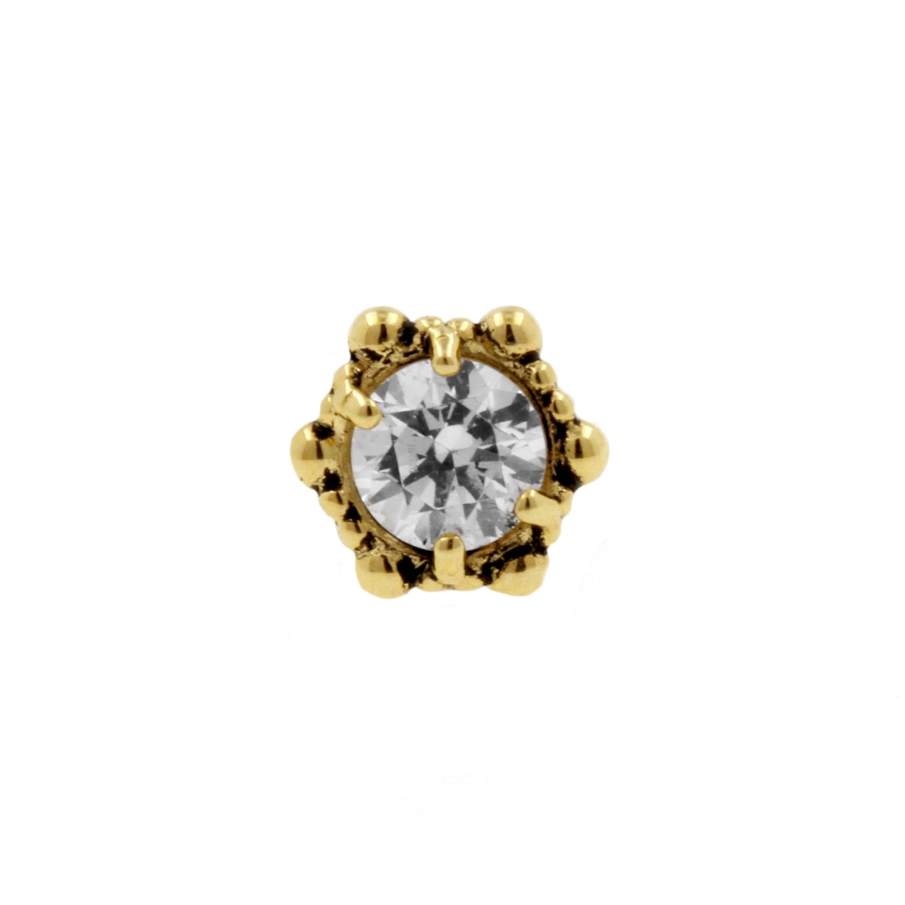 18 Karat Gold Zirconia Dotted Round