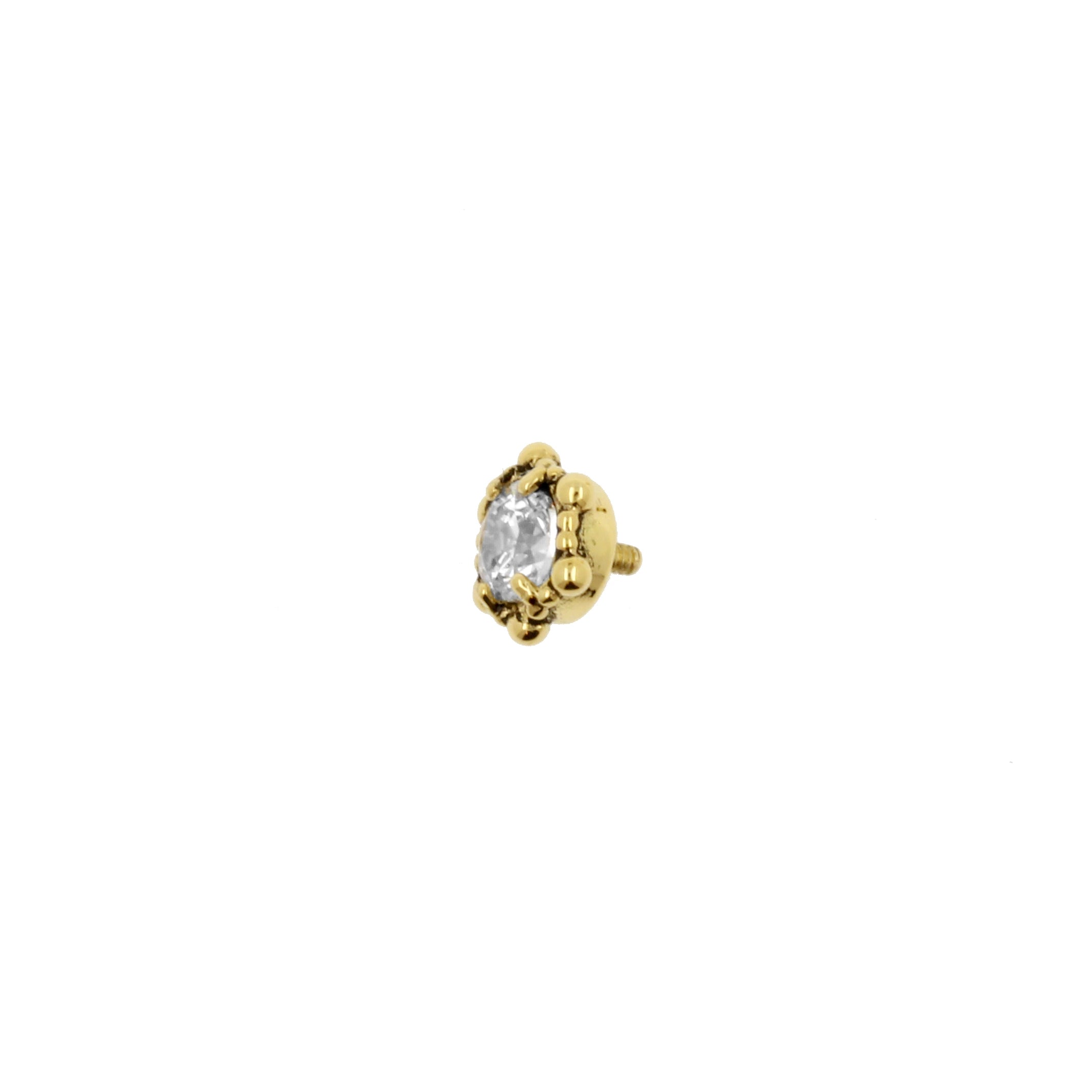 18 Karat Gold Zirconia Dotted Round