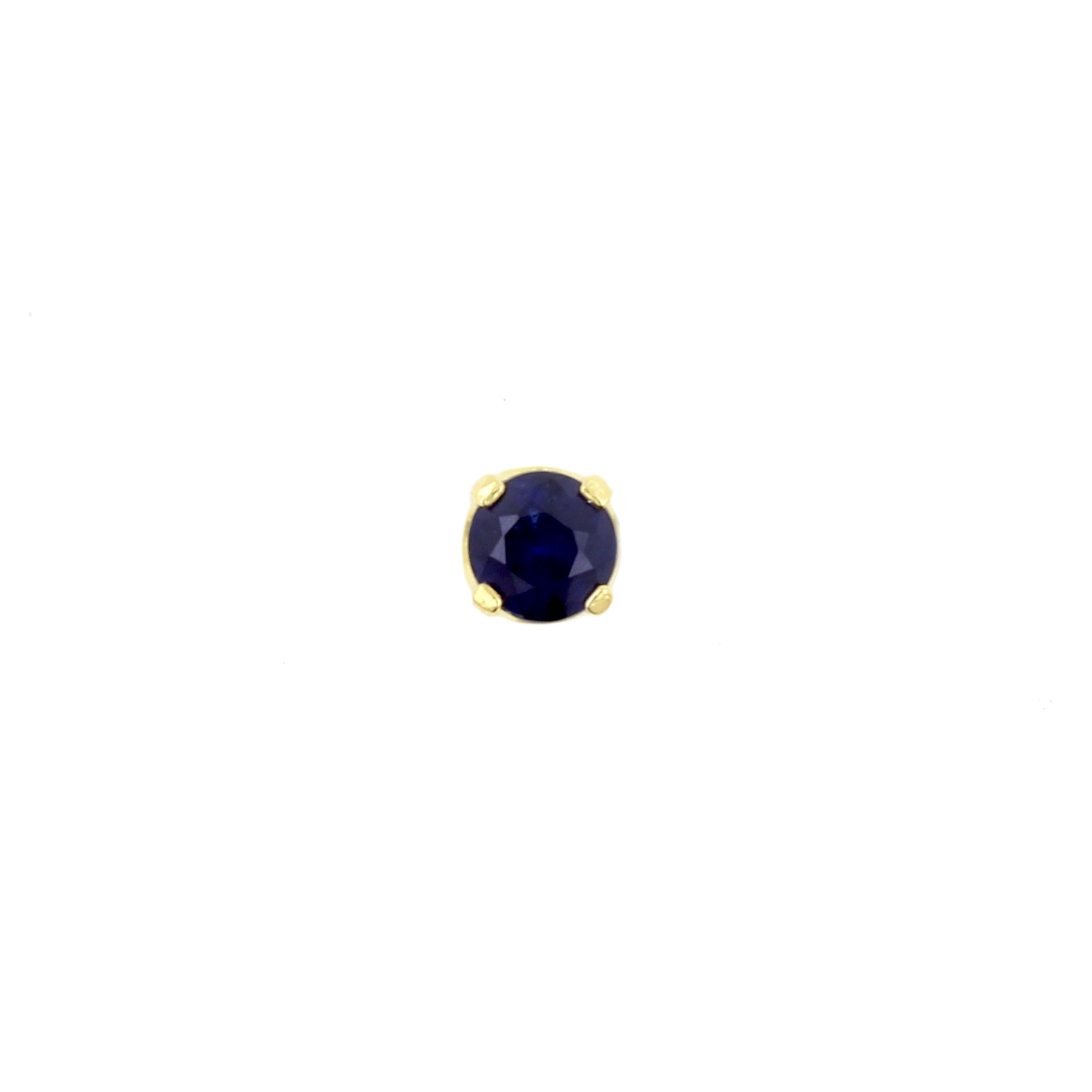 18 Karat Gold Diffusion Sapphire Round Blue