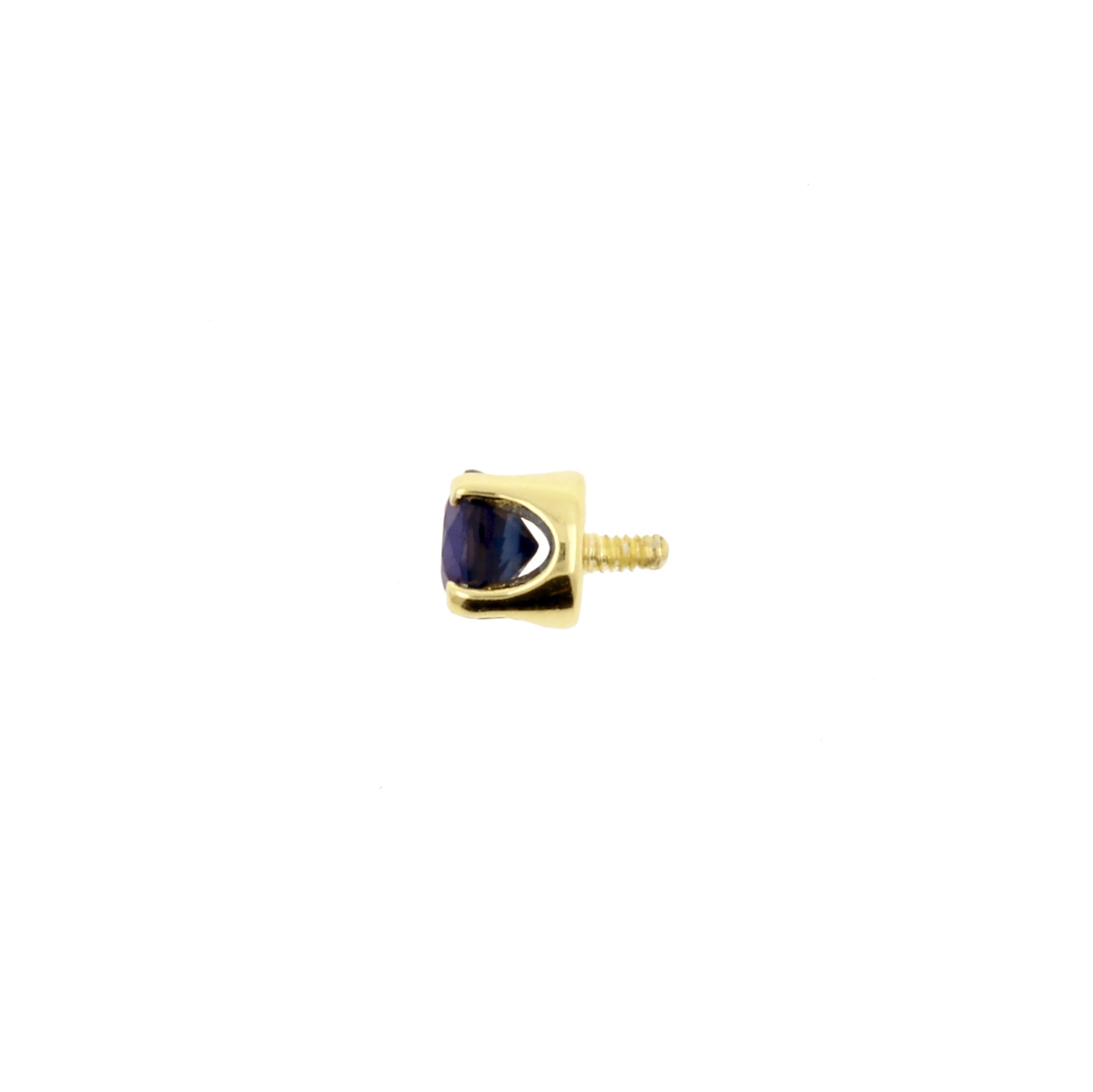 18 Karat Gold Diffusion Sapphire Round Blue